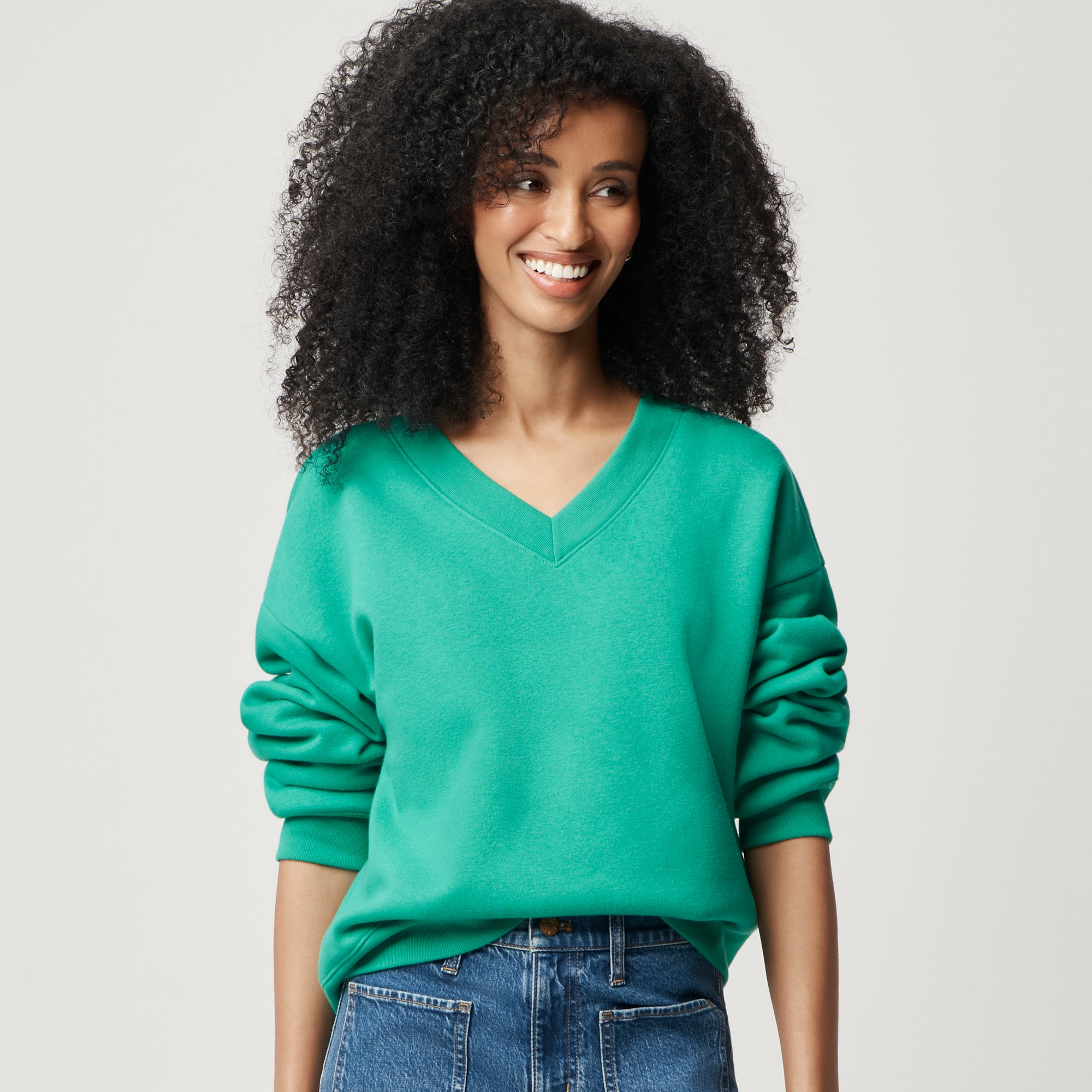 Fleece V-neck Sweatshirt For Women | Factory