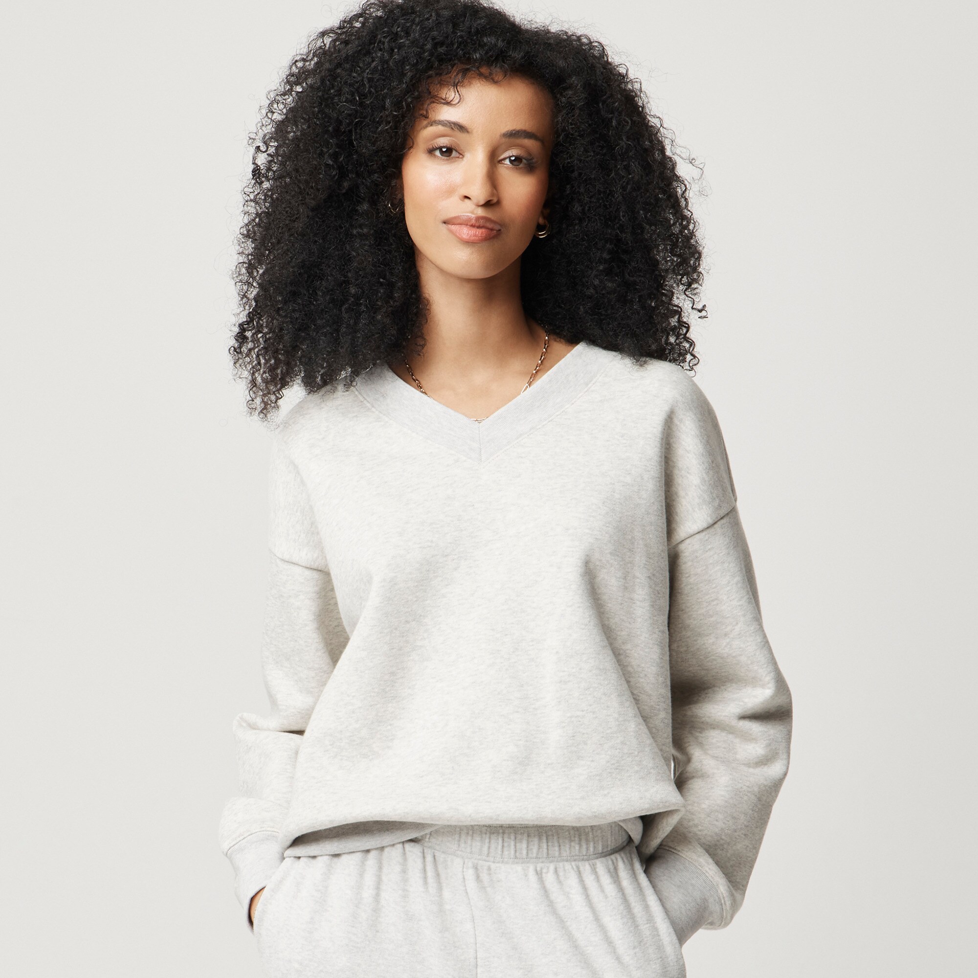 womens Fleece V-neck sweatshirt