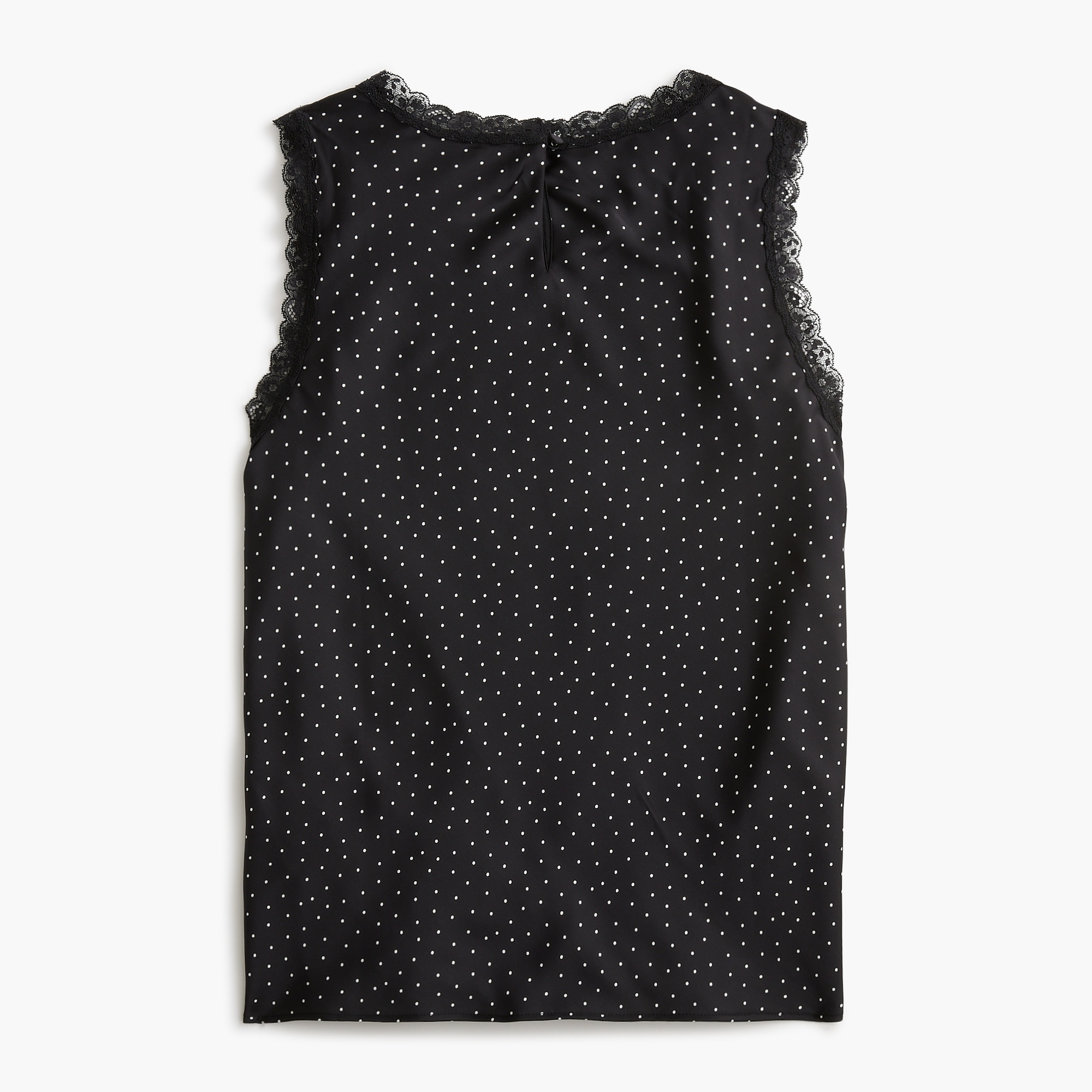Dotted lace-trim tank top