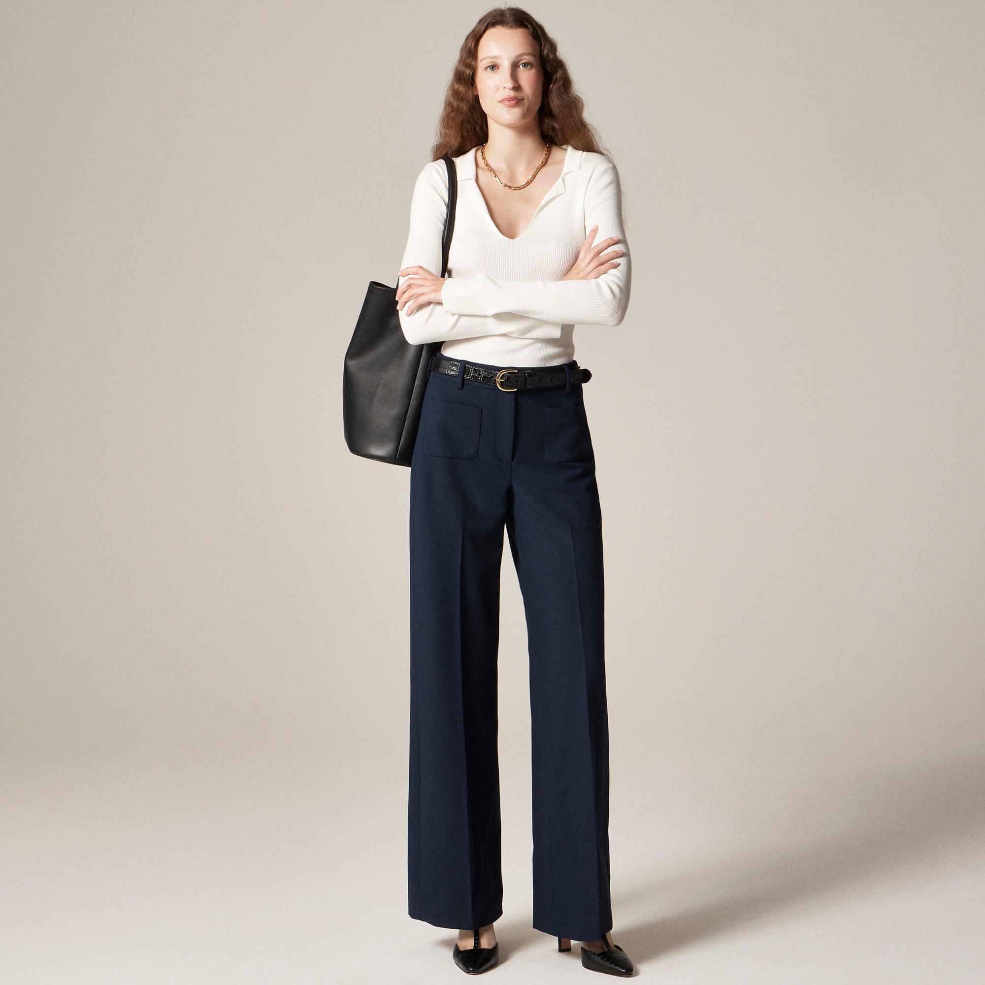 Petite Carolina pant in four-season stretch - Navy