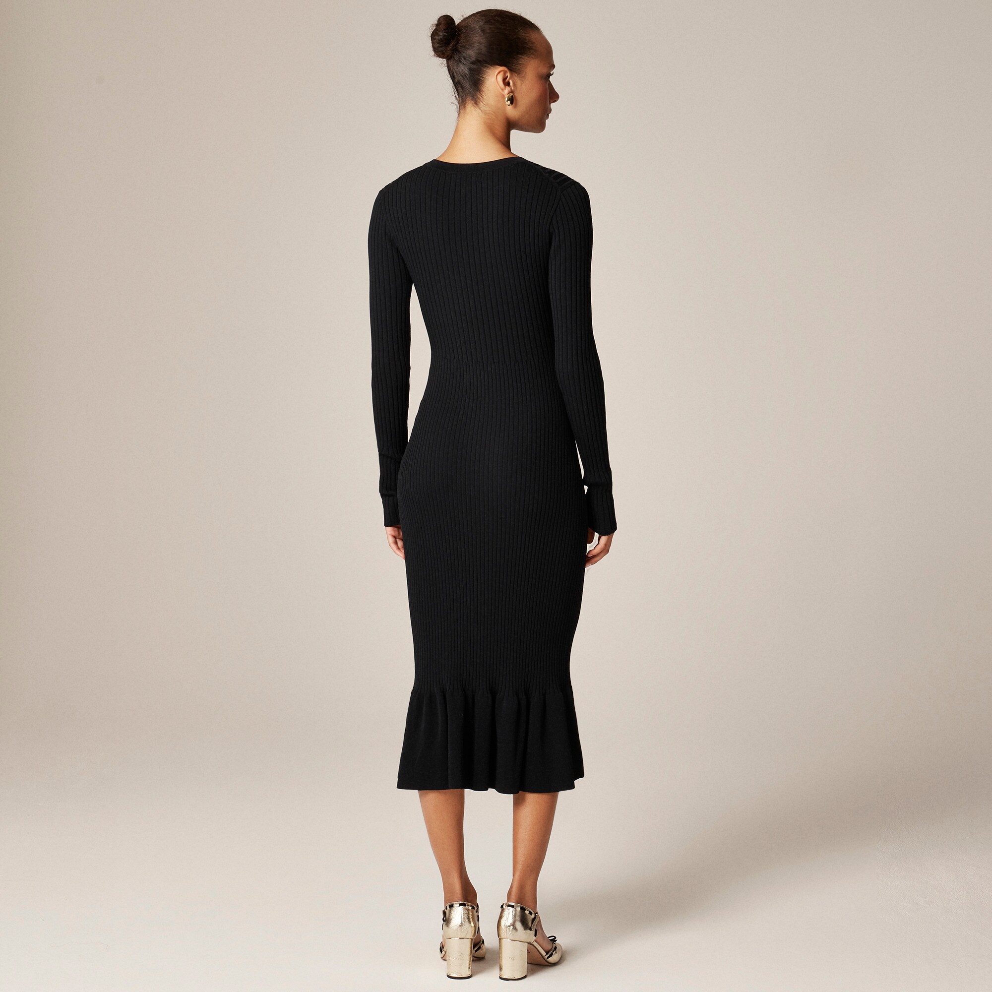 Super-stretch ruffle sweater-dress
