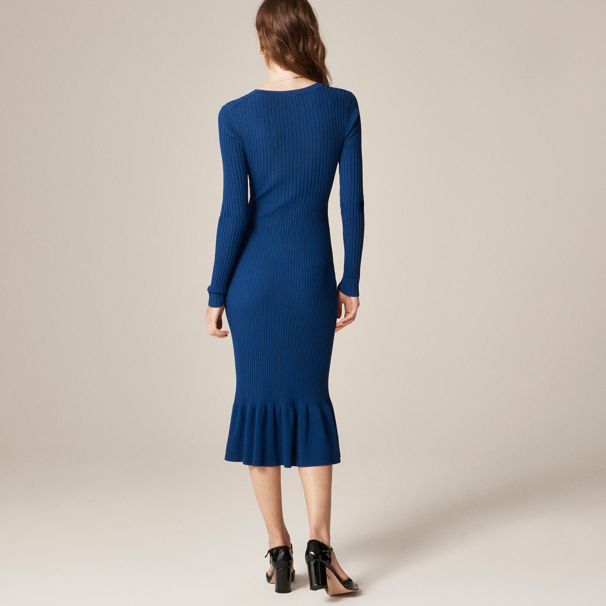 Super-stretch ruffle sweater-dress