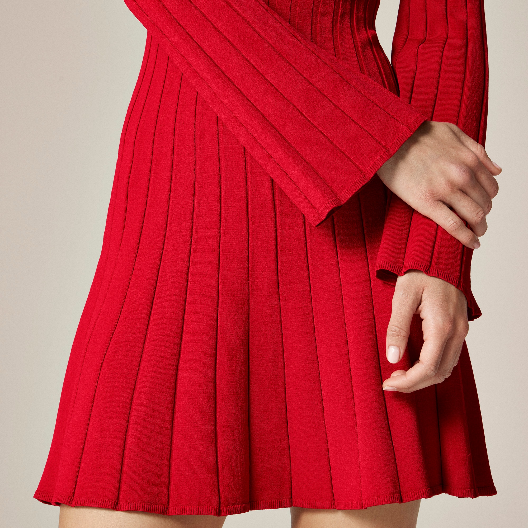 Rib-knit mini sweater-dress