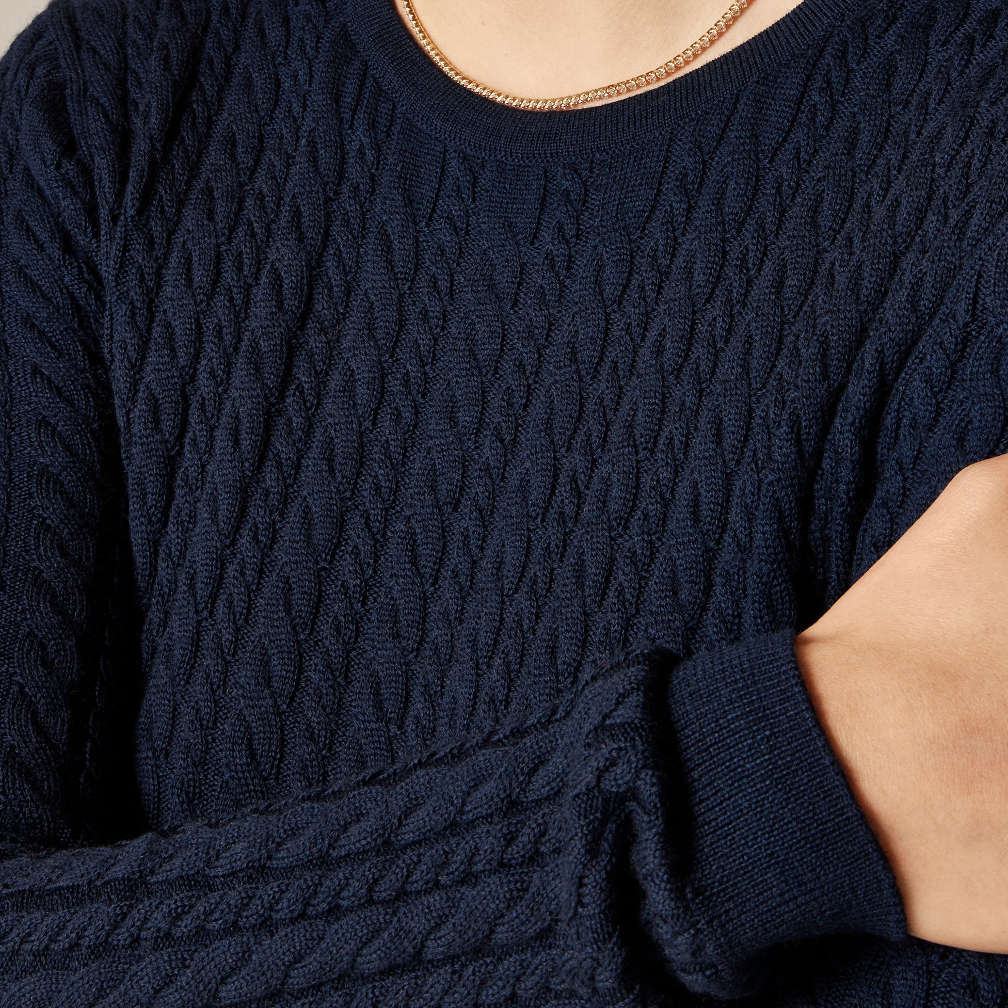 Cable-knit sweater-dress in merino wool - image 3