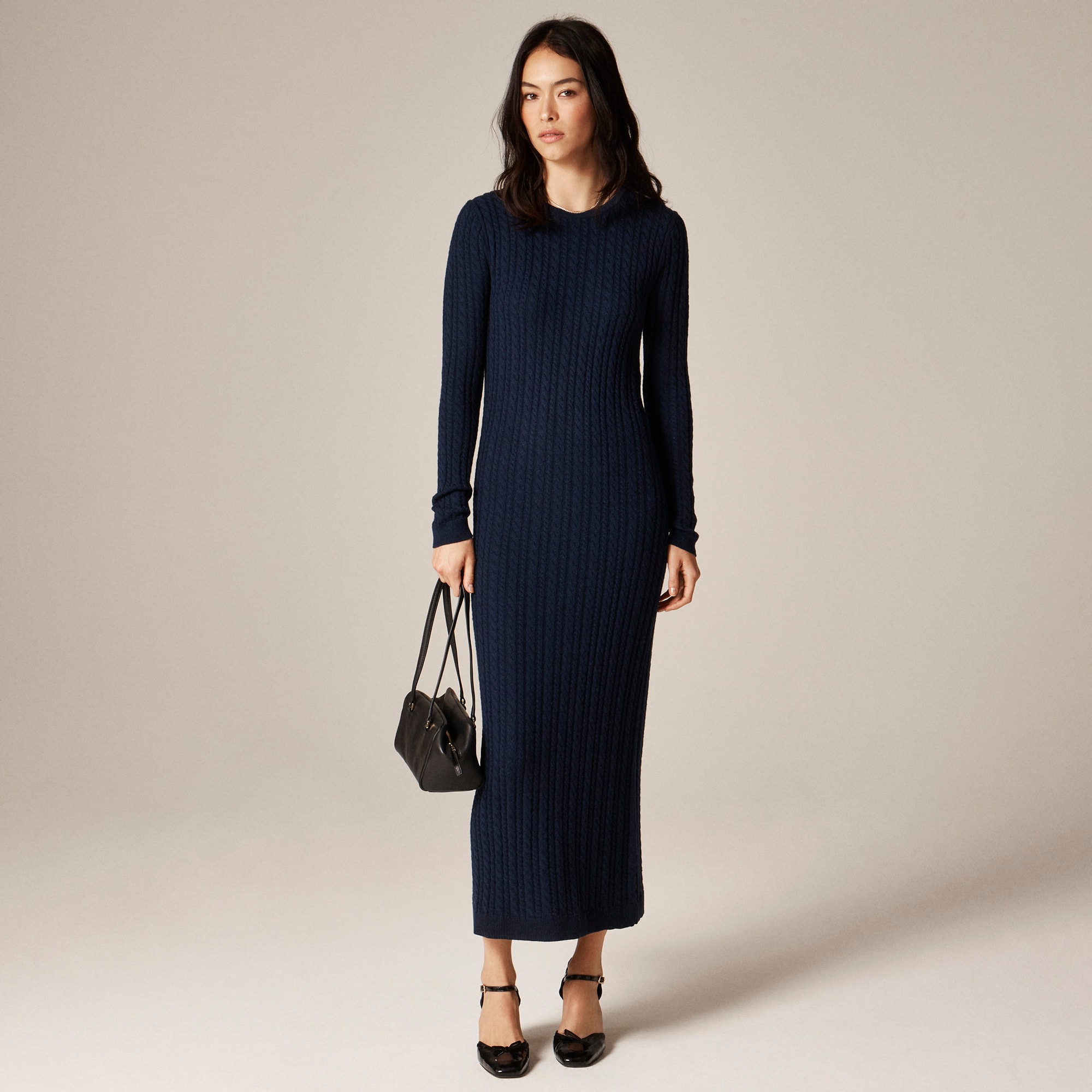  Cable-knit sweater-dress in merino wool