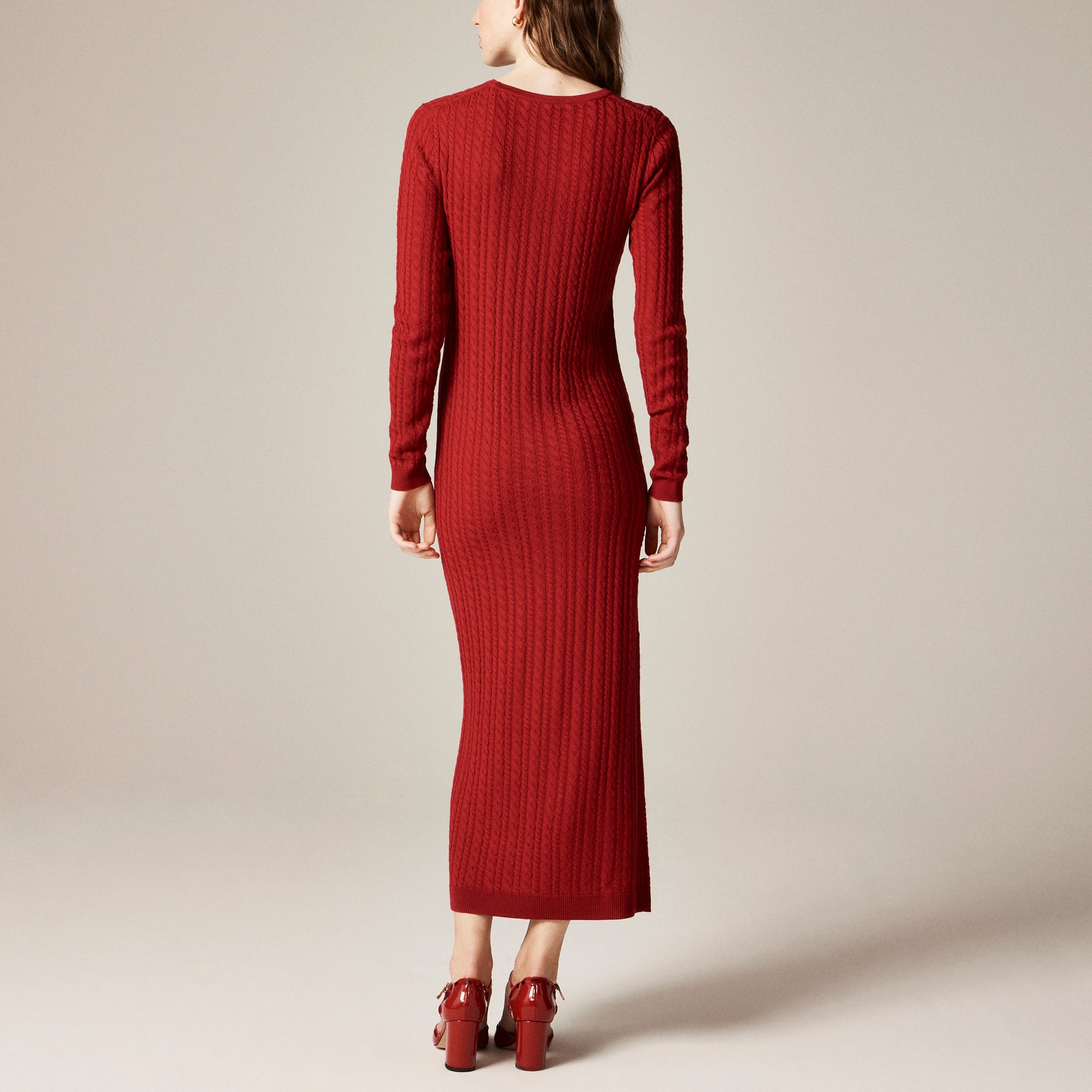 Cable-knit Sweater-dress In Merino Wool For Women | J.Crew
