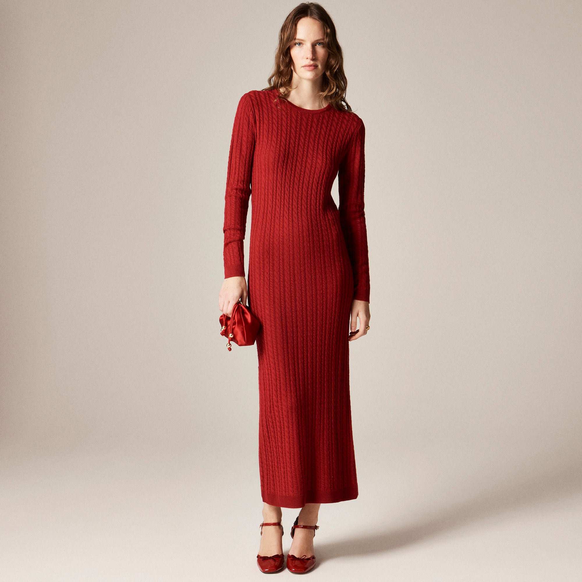  Cable-knit sweater-dress in merino wool