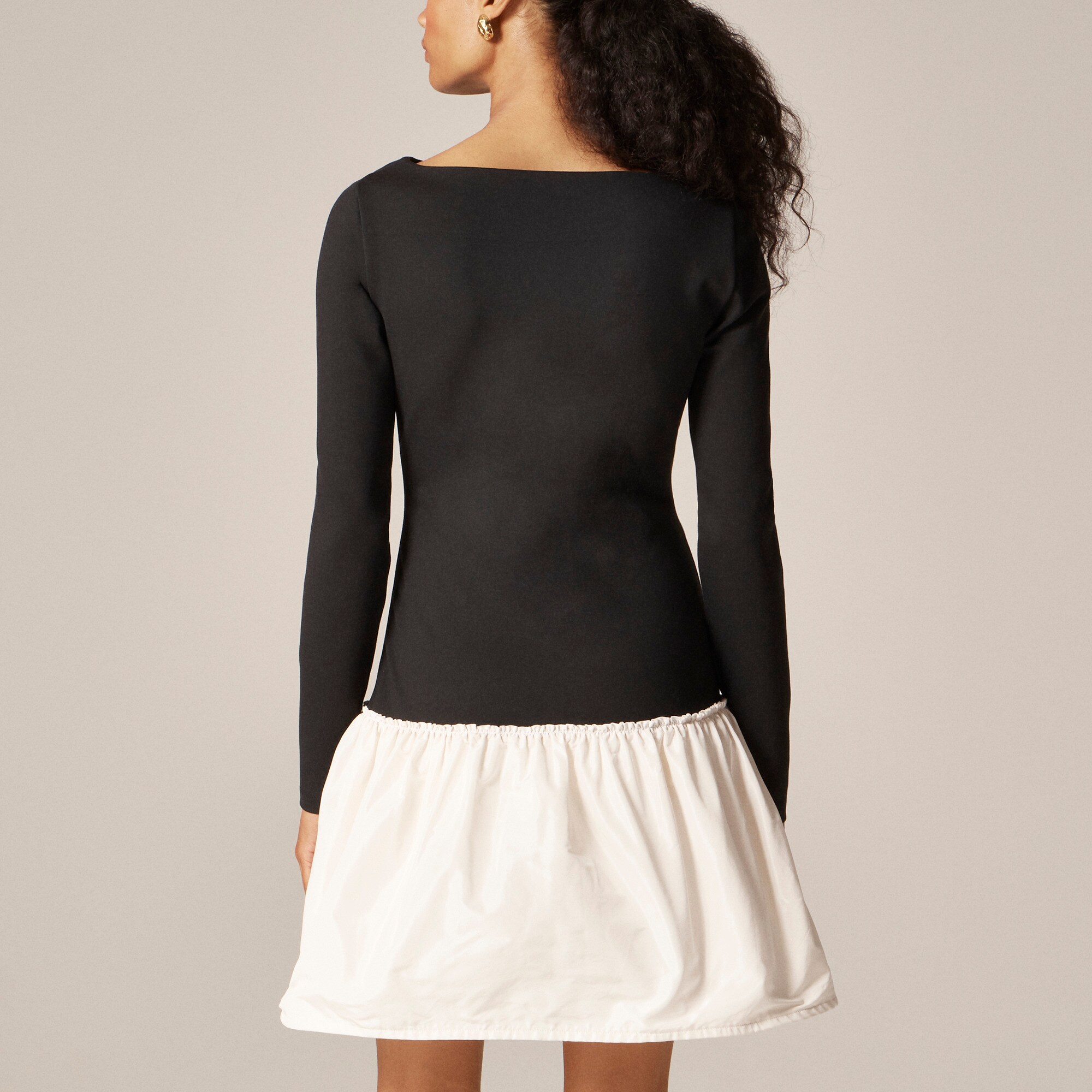 Bubble-hem colorblock mixy dress