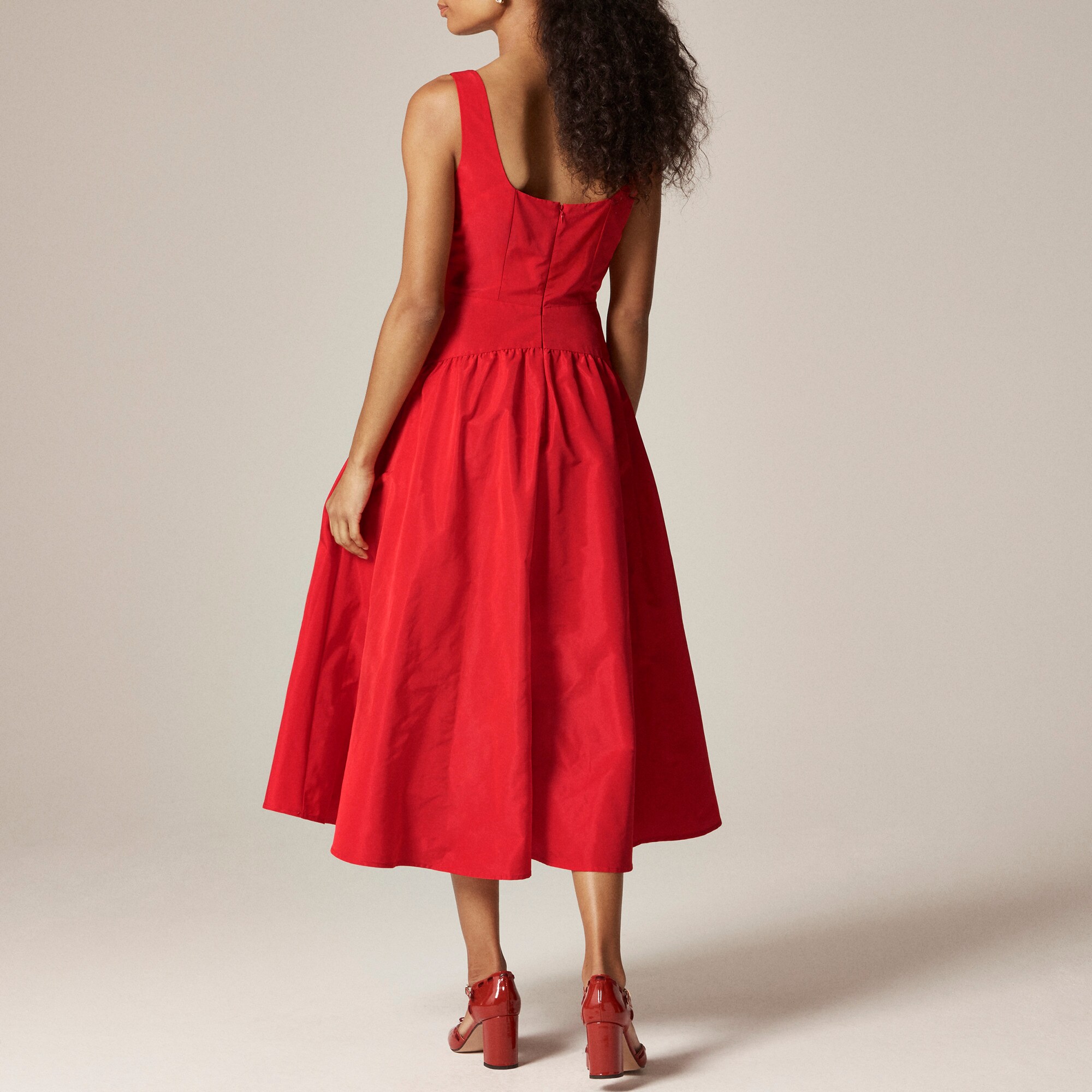 Collection drop-waist dress in taffeta