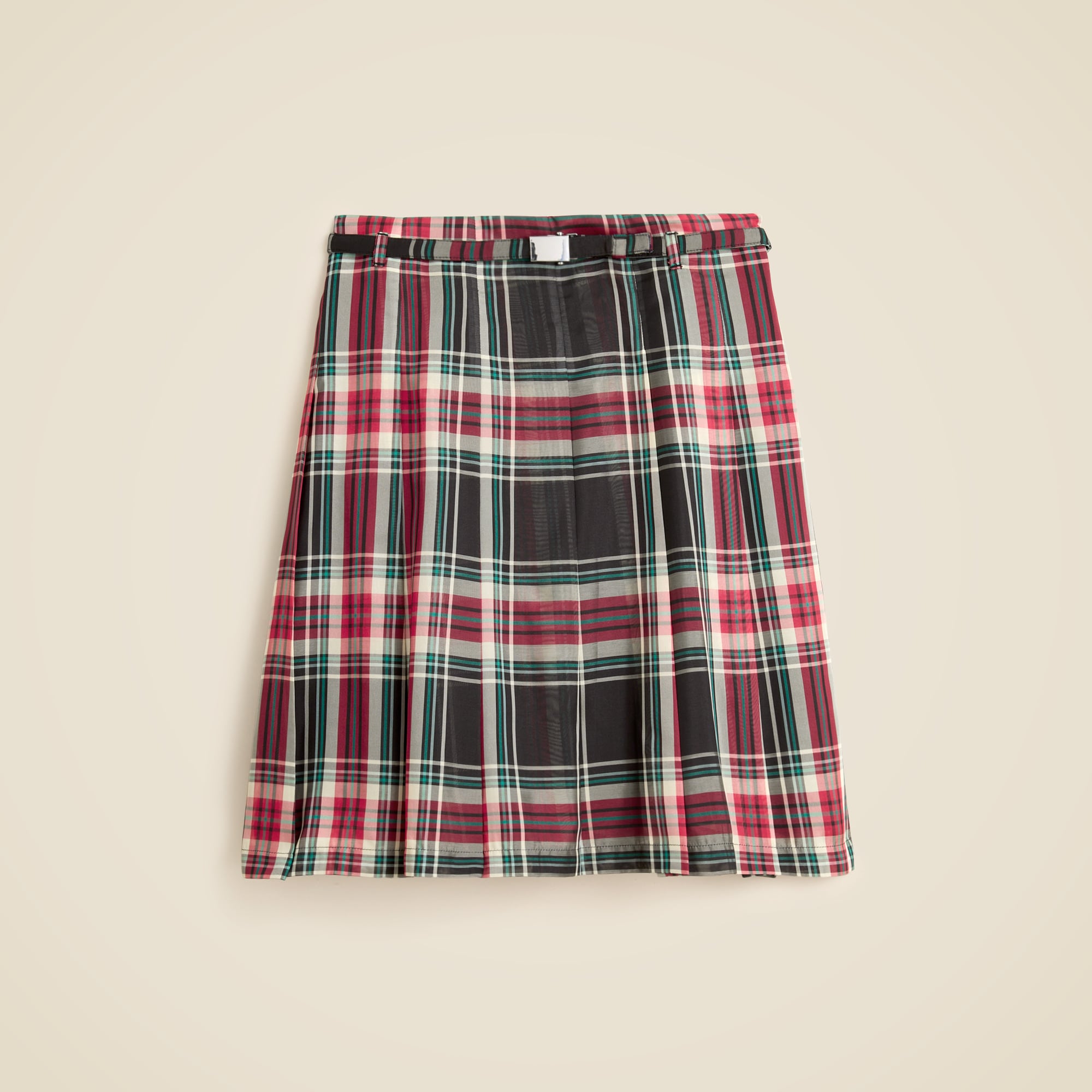 Pleated prep skirt in Stewart tartan