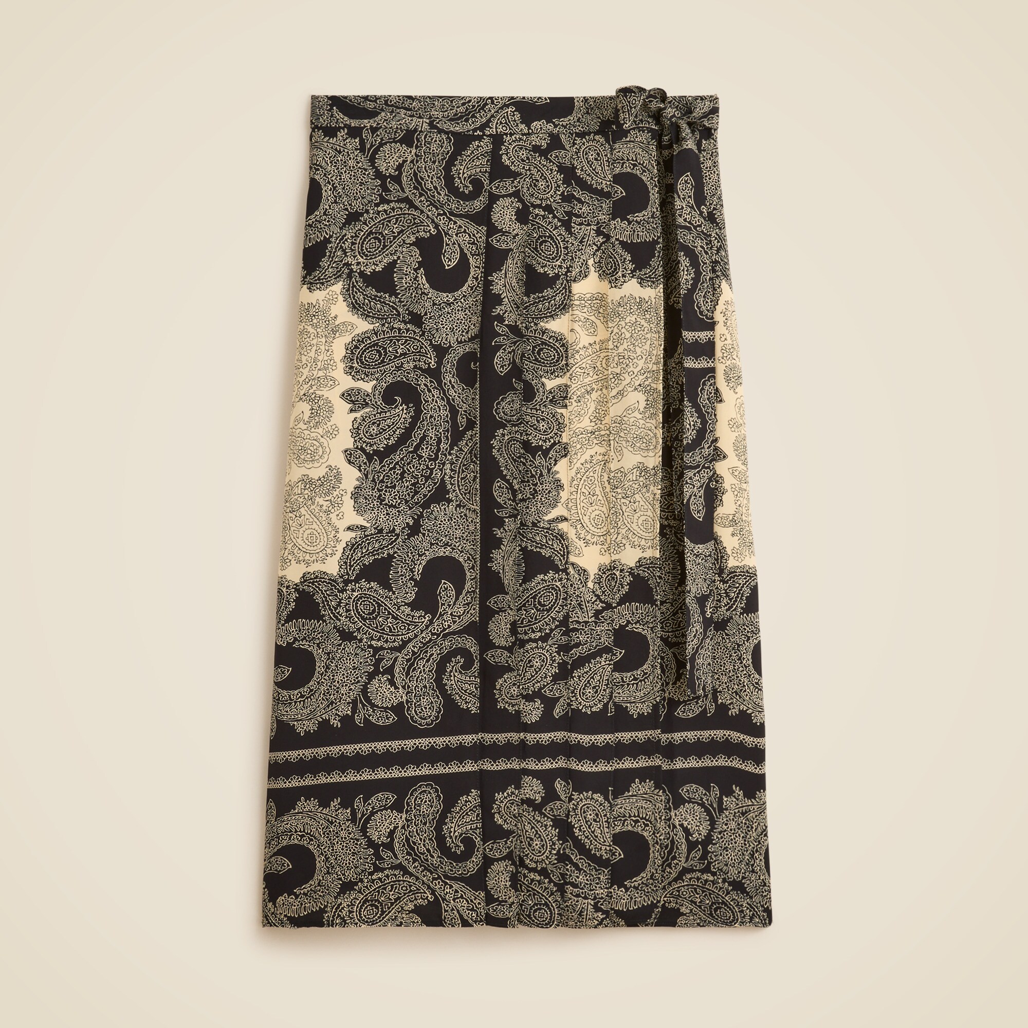 Pleated Wrap Skirt In Paisley Scarf Print For Women | J.Crew