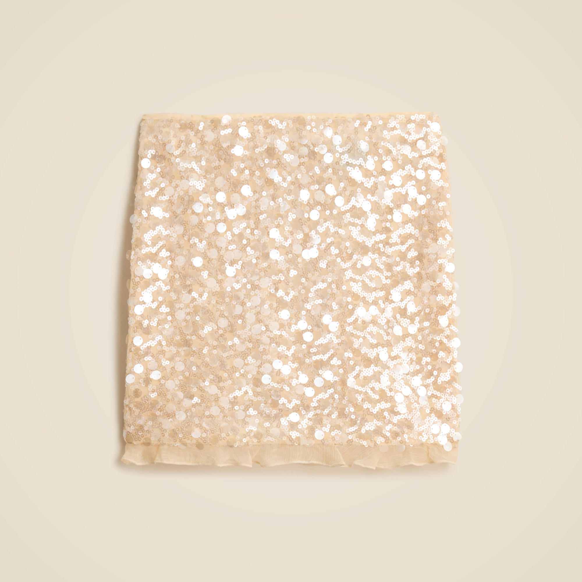 Sequin ruffle-trim mini skirt