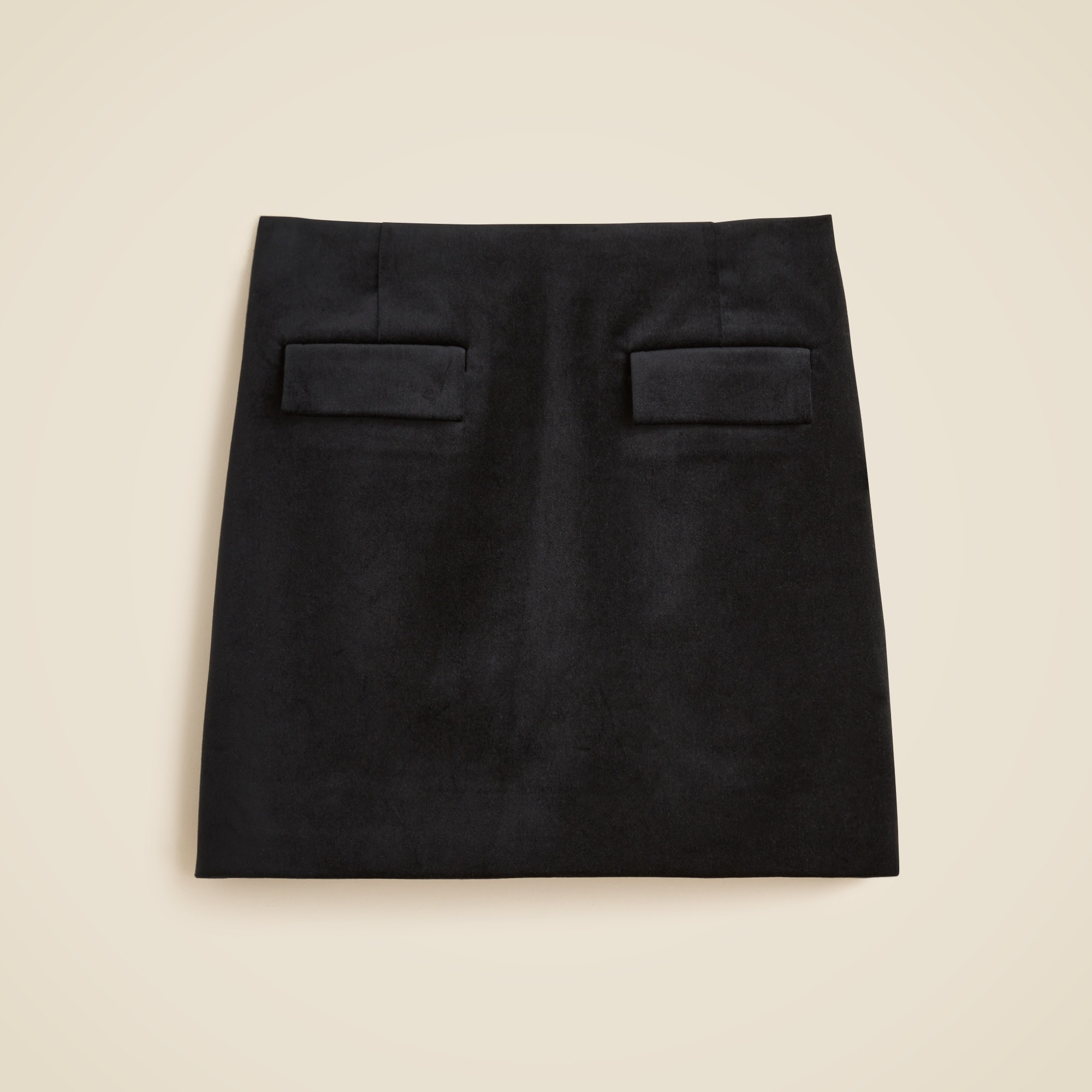 Flap-pocket mini skirt in velvet