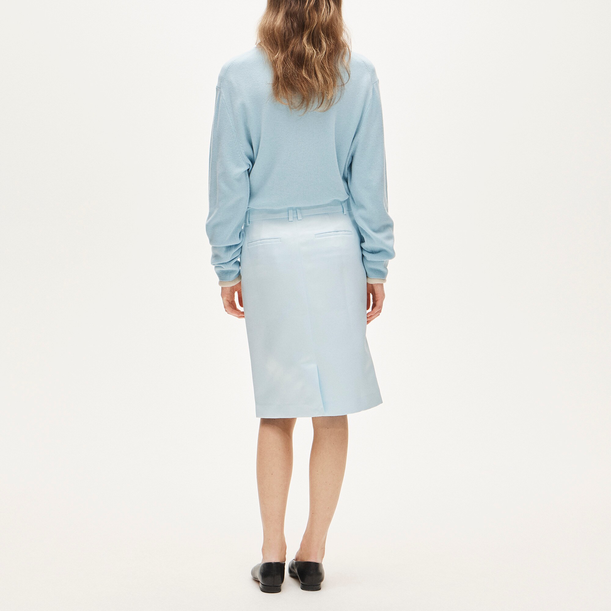 Trouser pencil skirt in duchesse satin