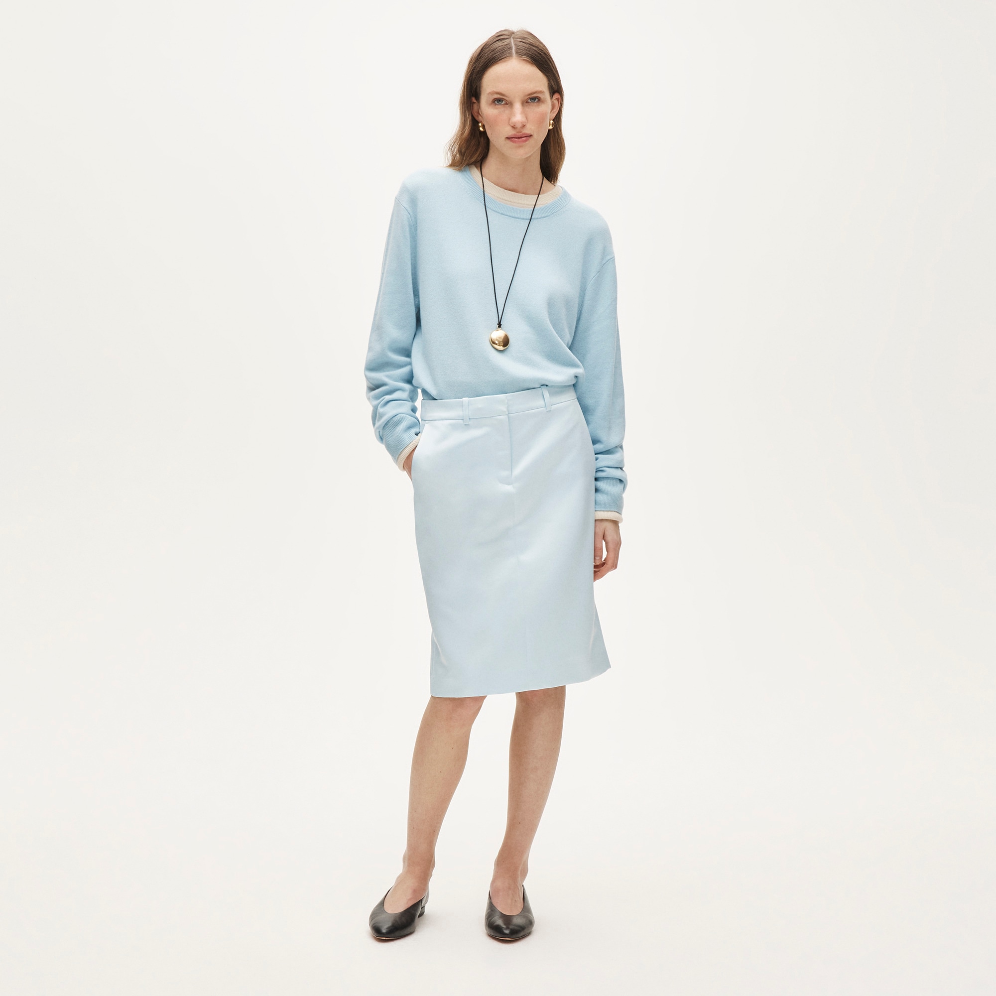 Trouser pencil skirt in duchesse satin - image 2