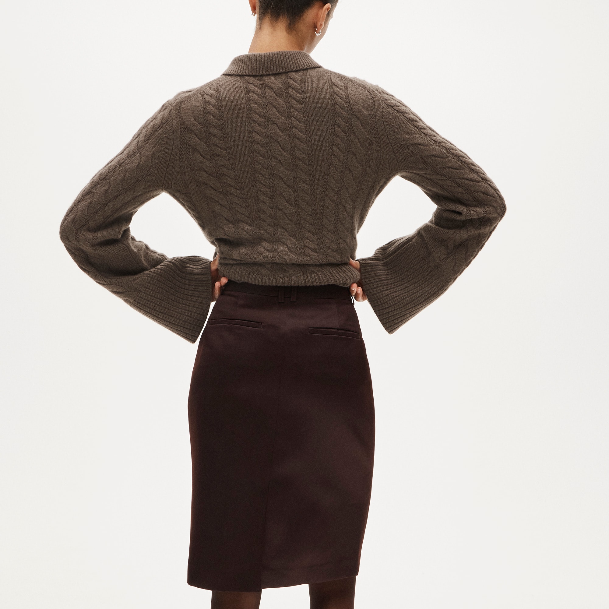Trouser pencil skirt in duchesse satin