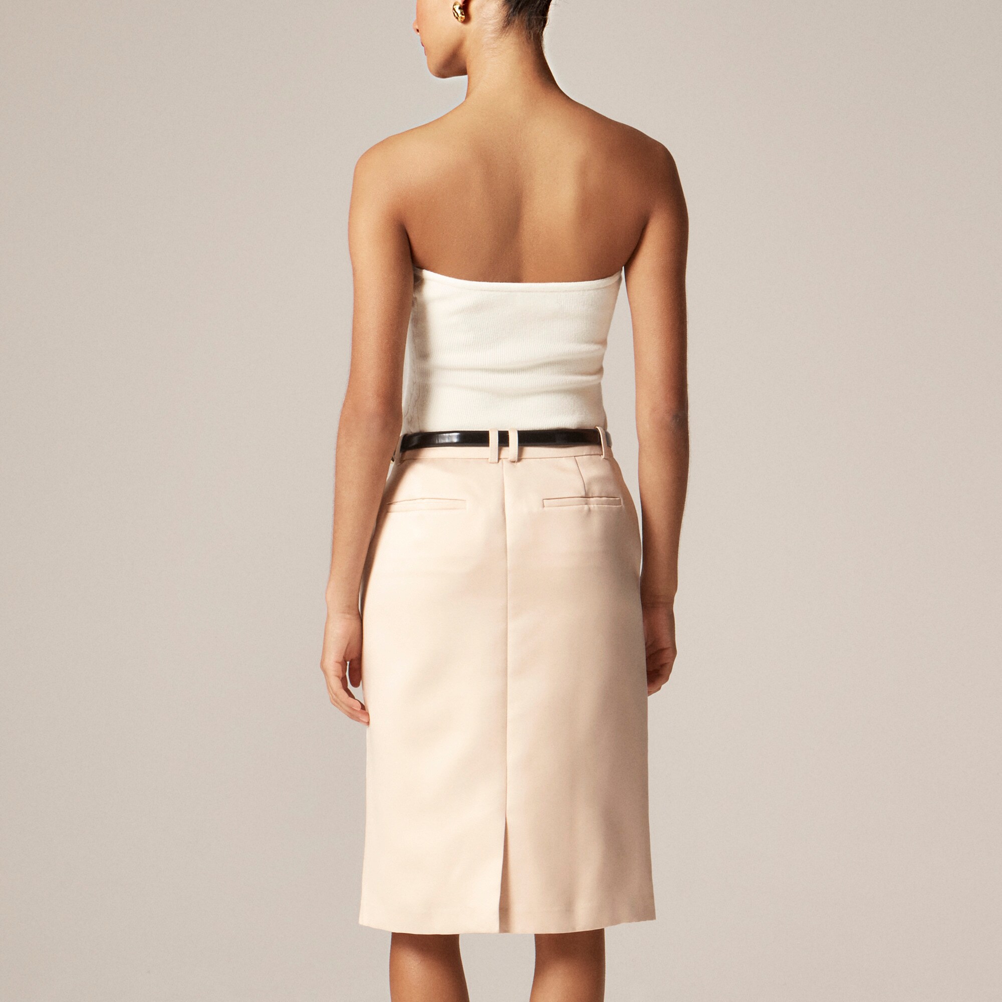 Trouser pencil skirt in duchesse satin