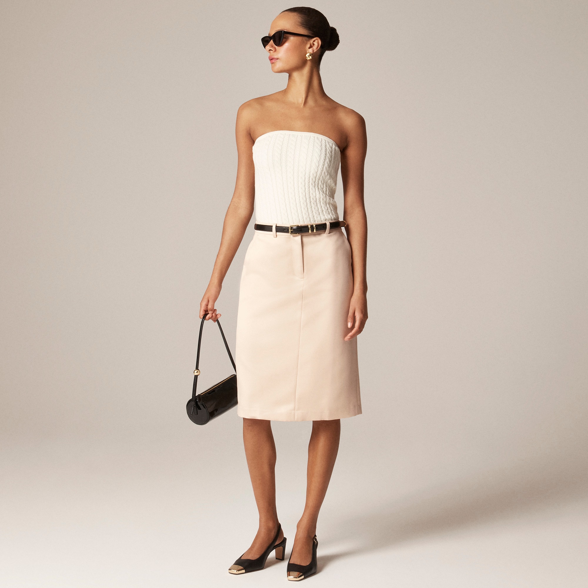 womens Trouser pencil skirt in duchesse satin