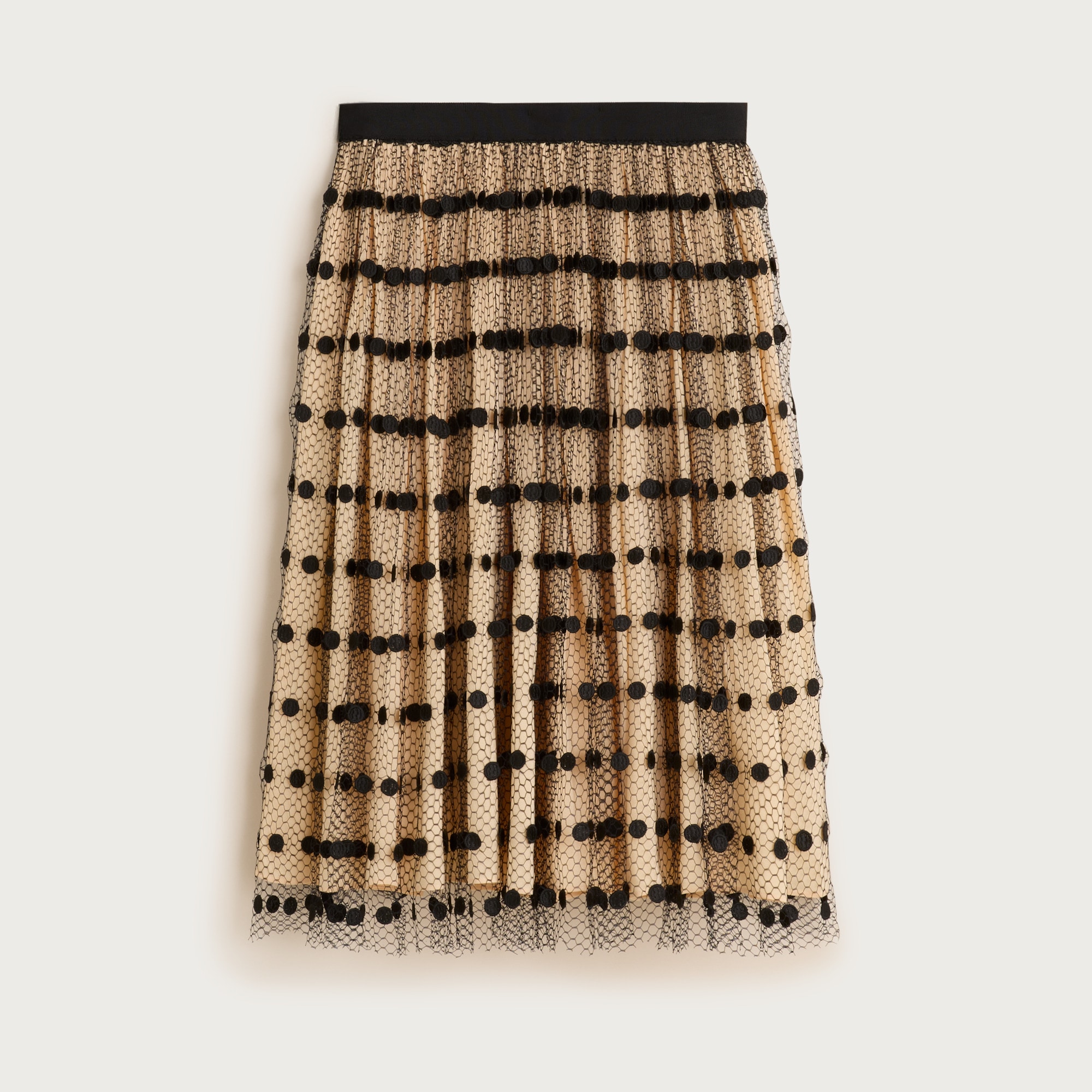 Collection layered mesh skirt with dots