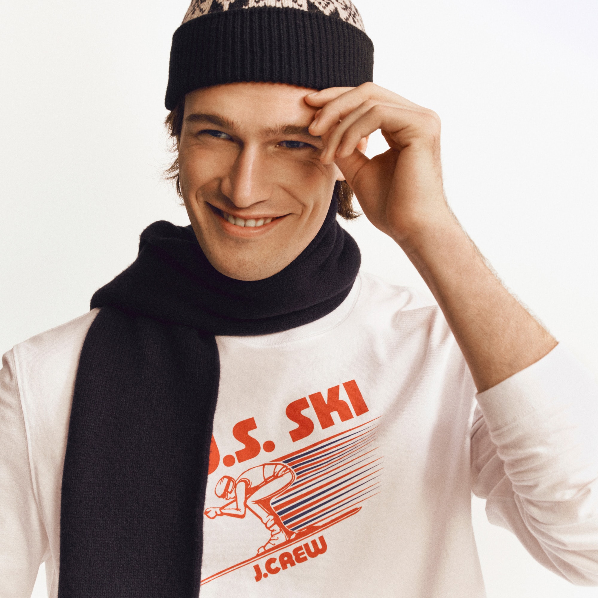 mens U.S. Ski &amp; Snowboard by J.Crew long-sleeve premium-weight graphic T-shirt