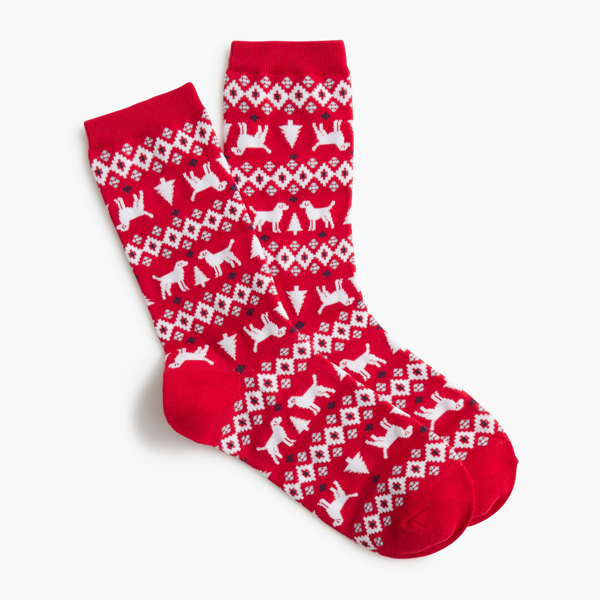 Dog Fair Isle holiday socks