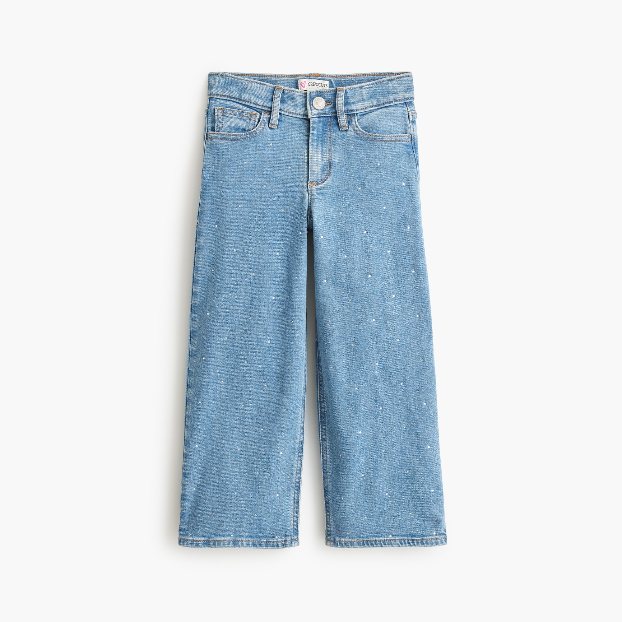 Girls' embellished wide-leg jean