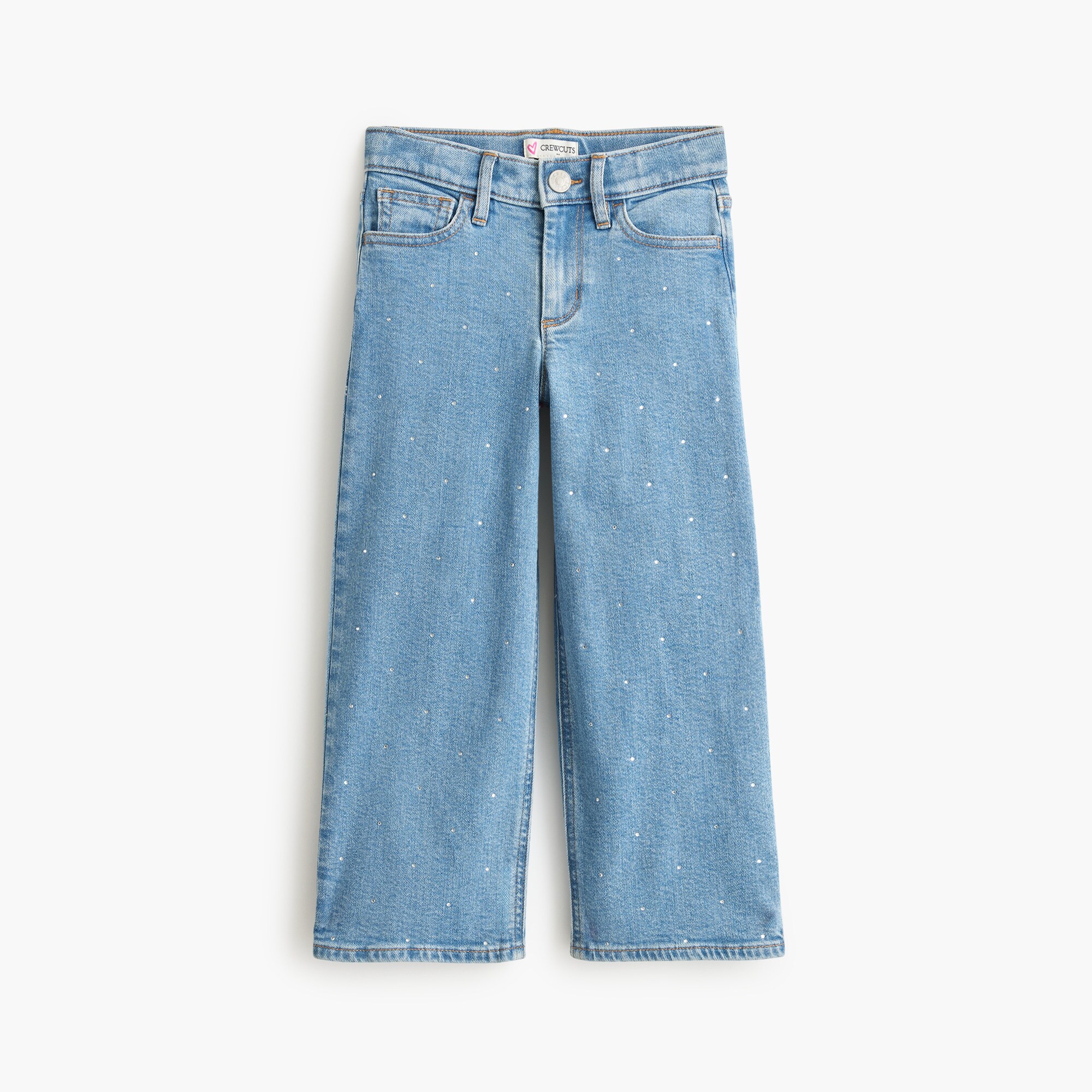 Girls' embellished wide-leg jean