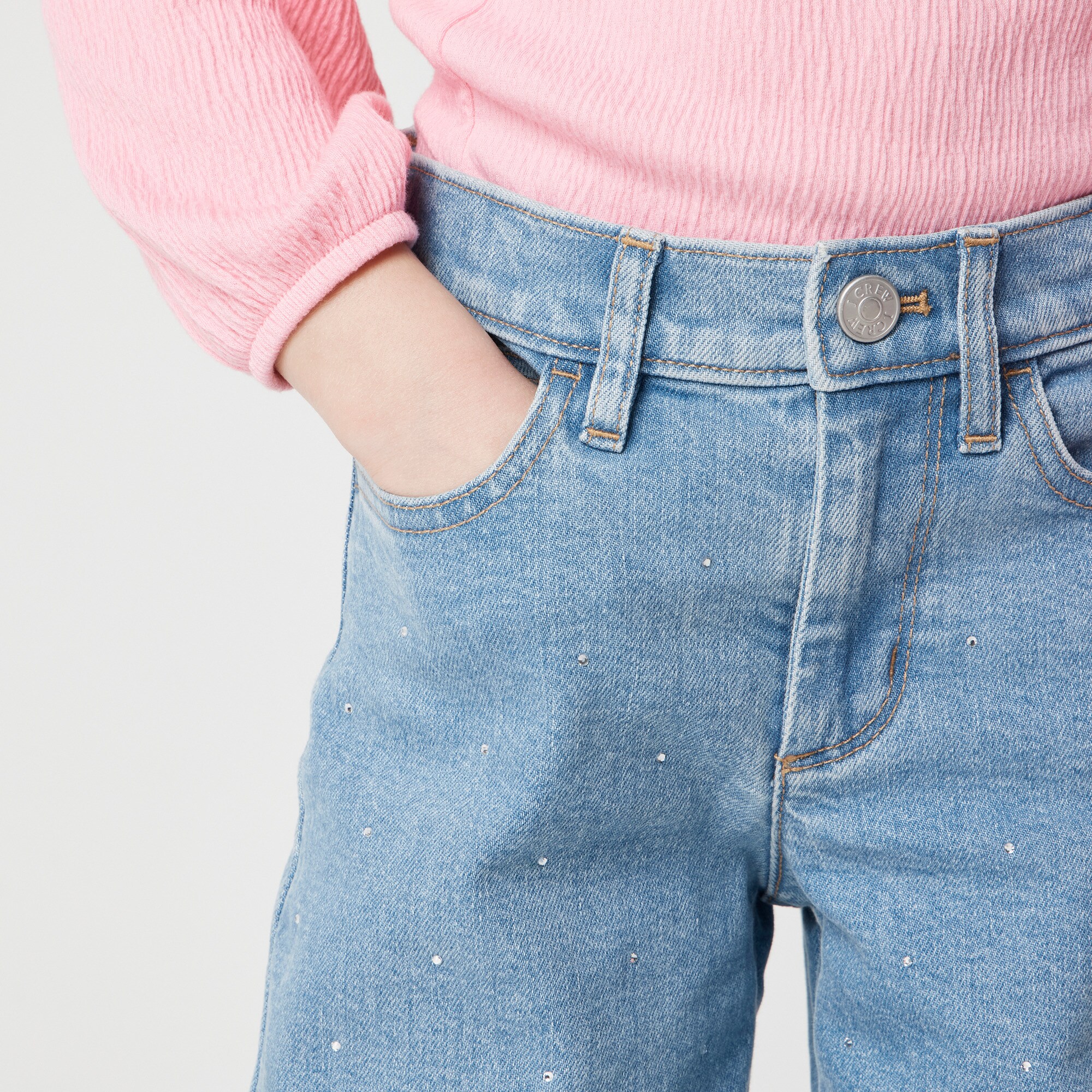 Girls' embellished wide-leg jean