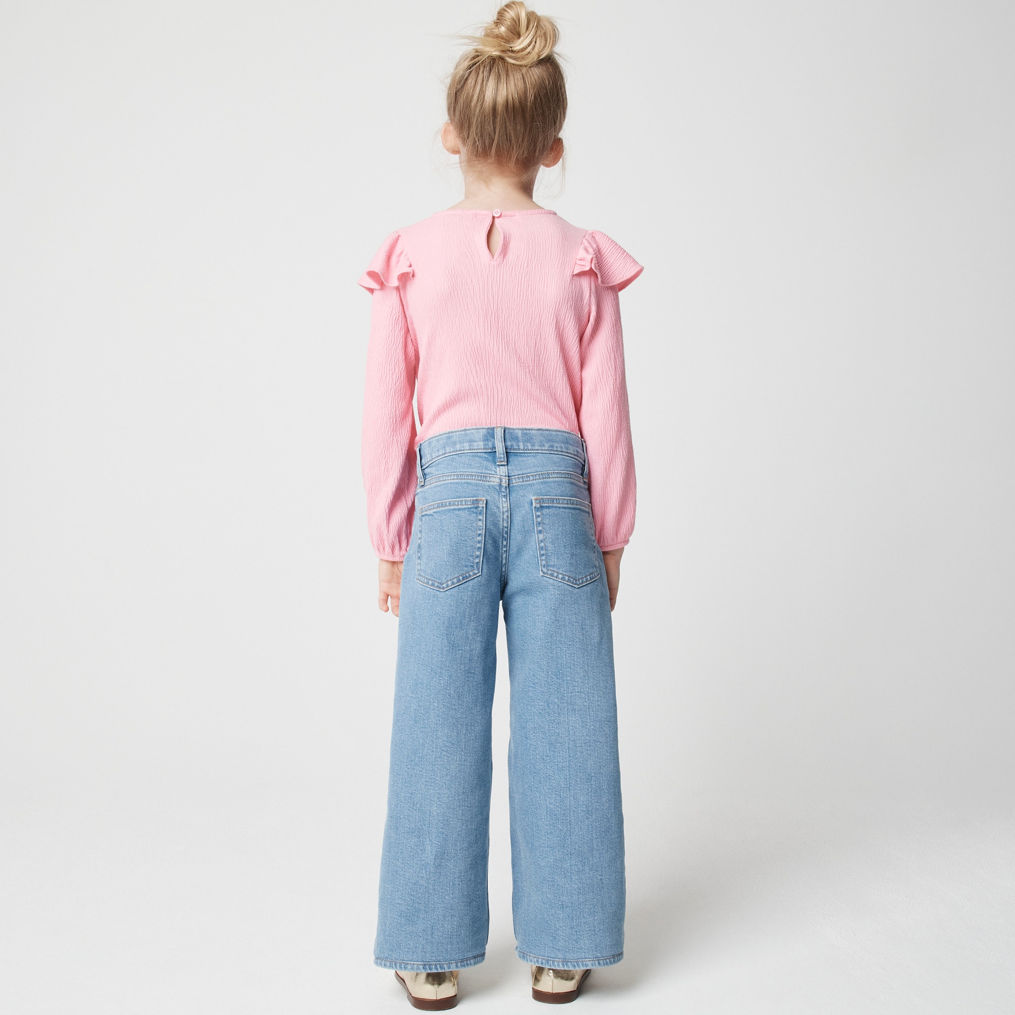 Girls' embellished wide-leg jean