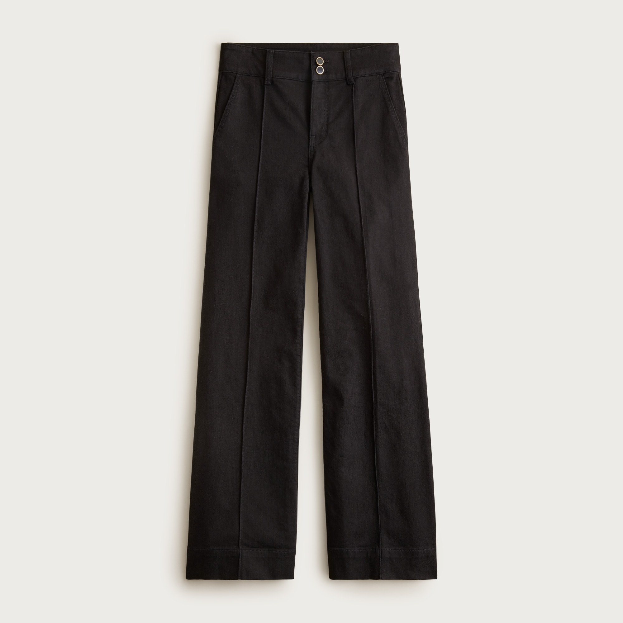 Petite denim trouser jean with stacked buttons