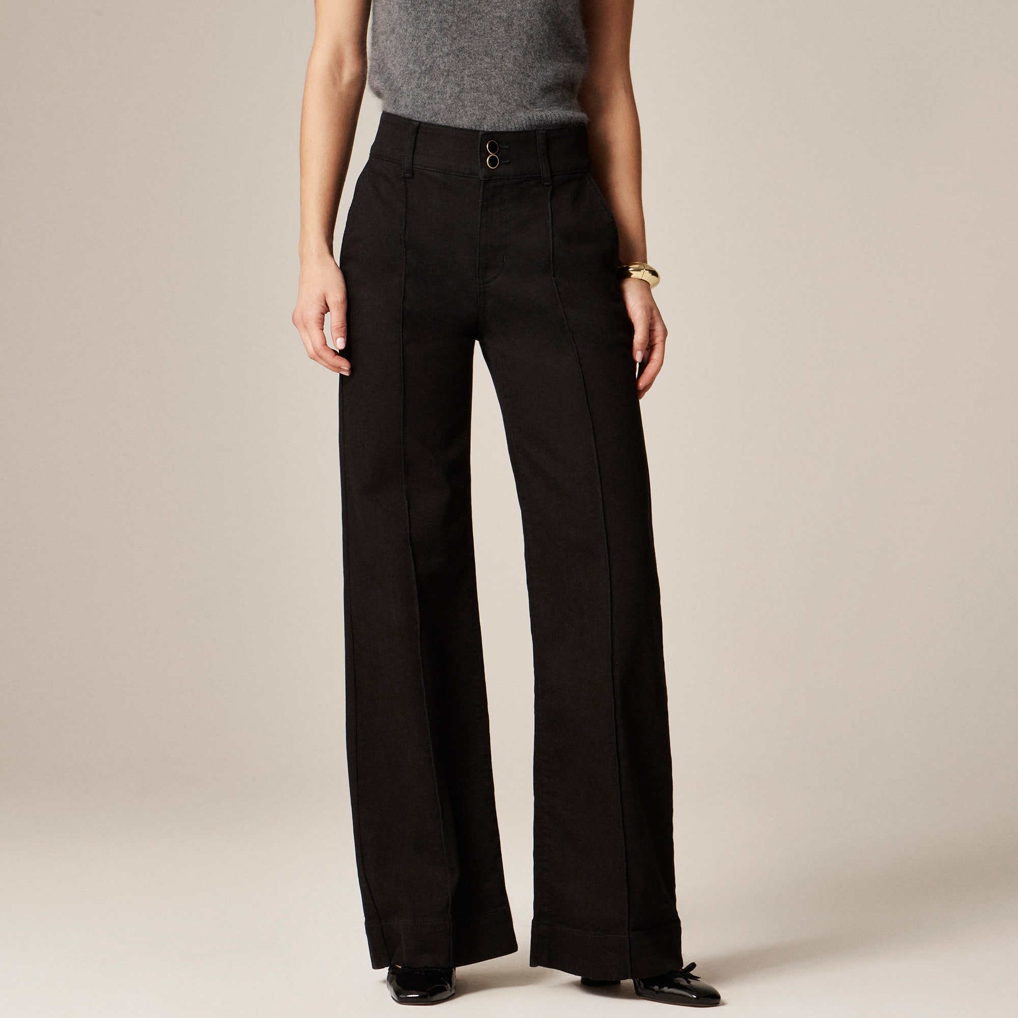 Denim trouser jean with stacked buttons - image 3