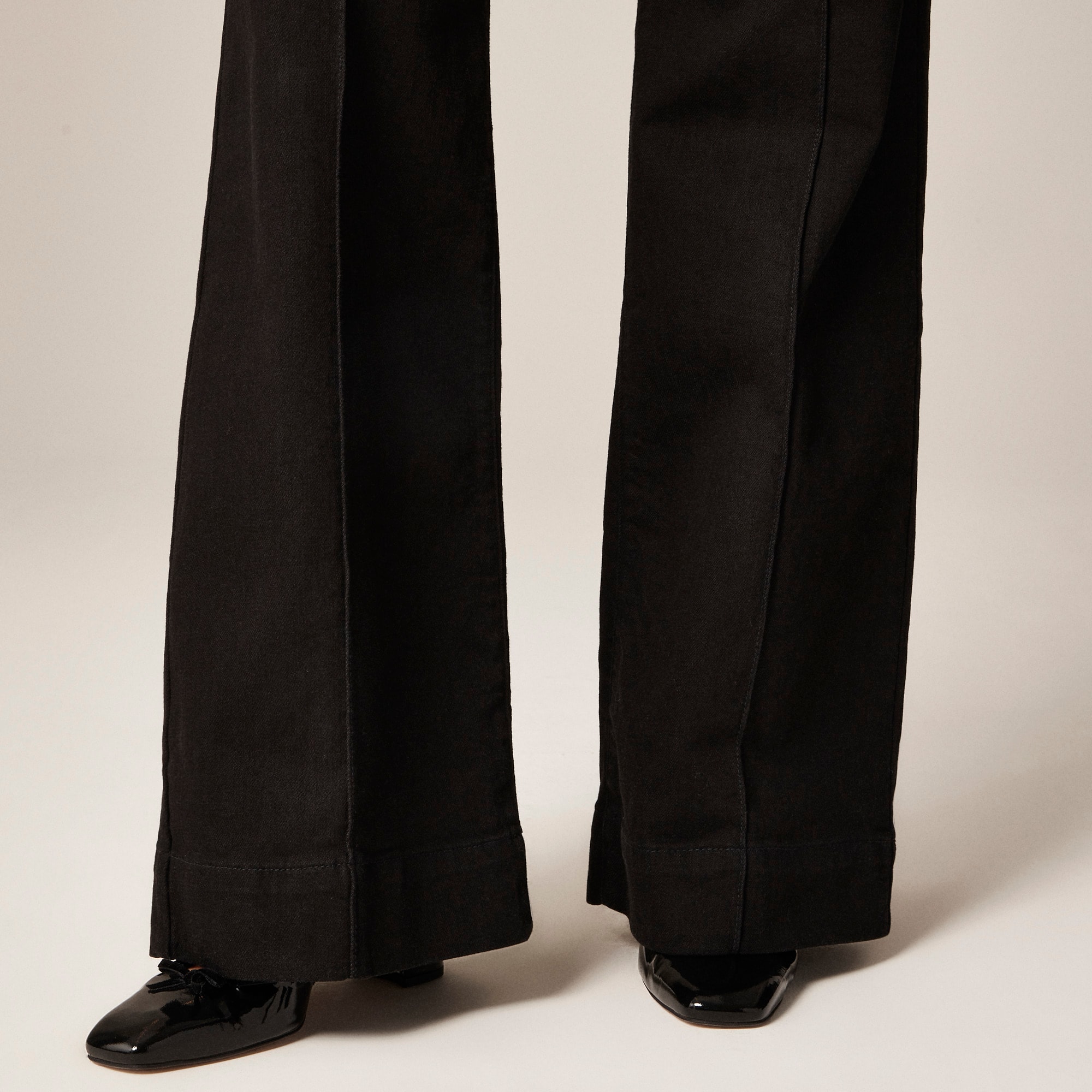 Petite denim trouser jean with stacked buttons