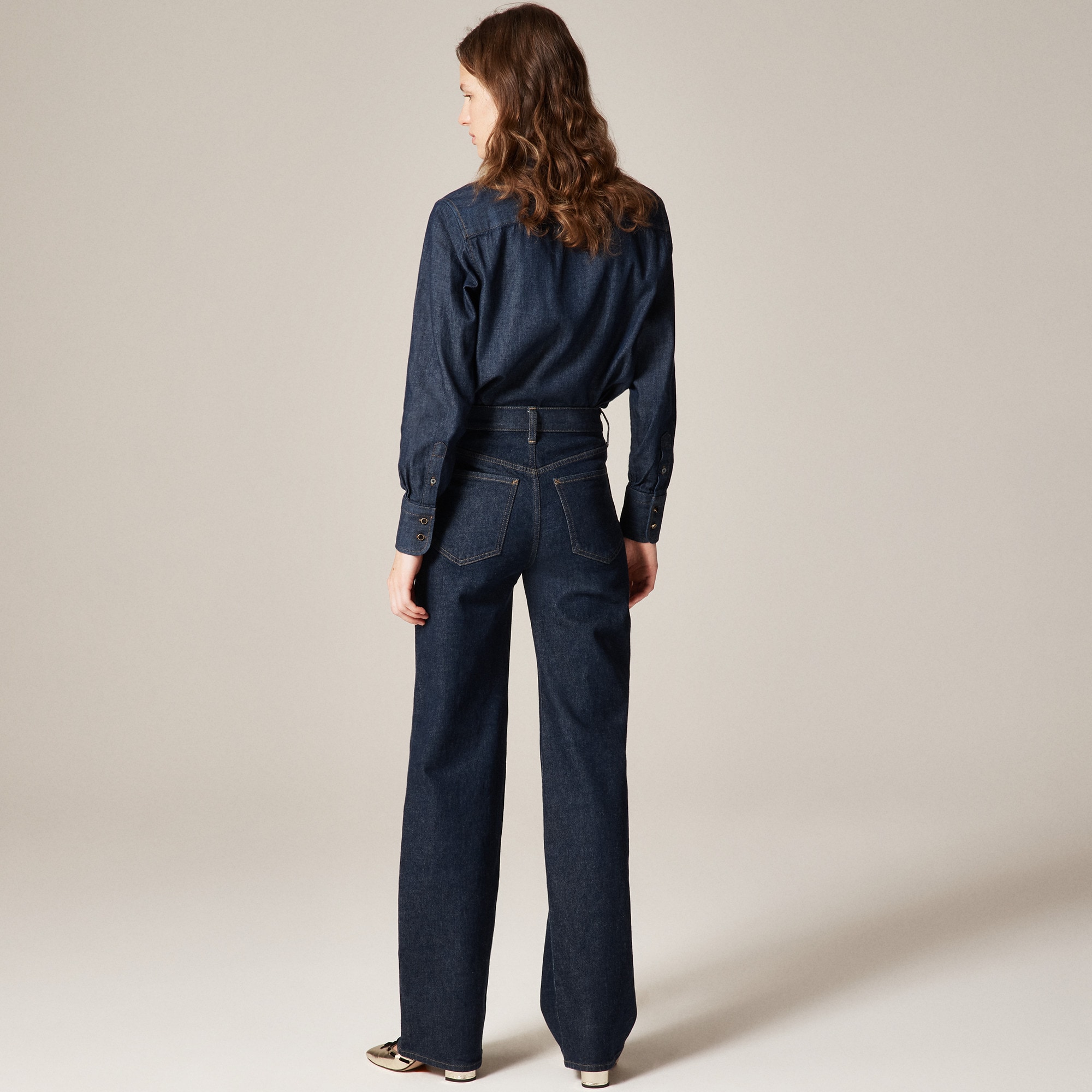 Full-length slim-wide jean with patch pockets - image 5
