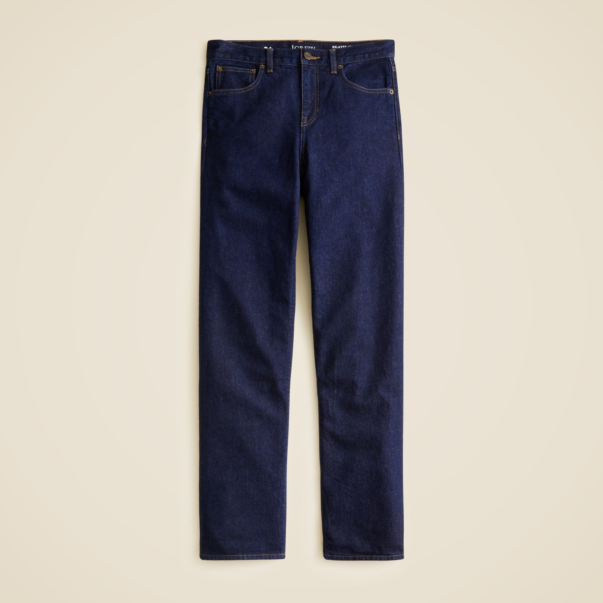 Flannel-lined relaxed straight jean in Rinse wash