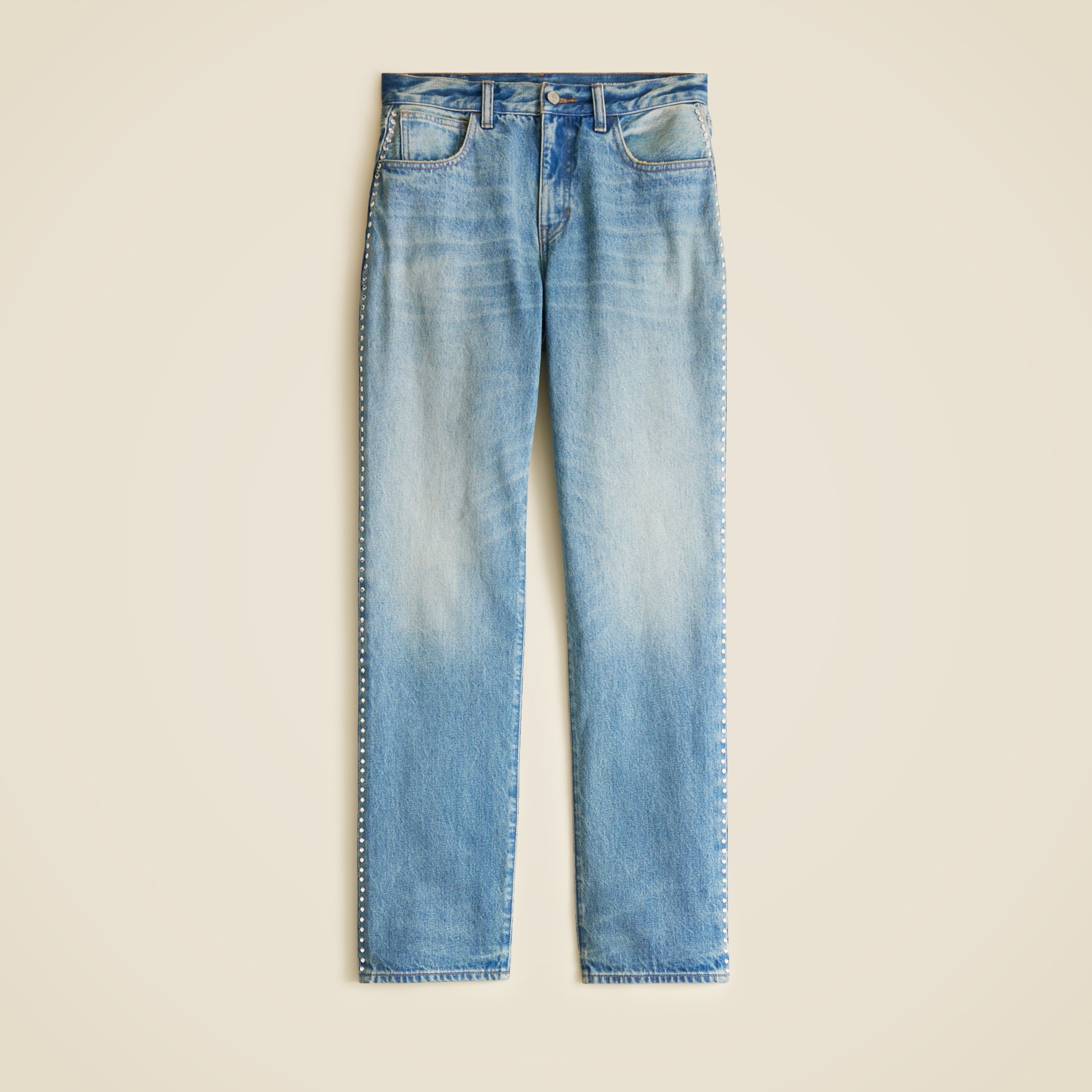 Slouchy jean with embellished side stripe