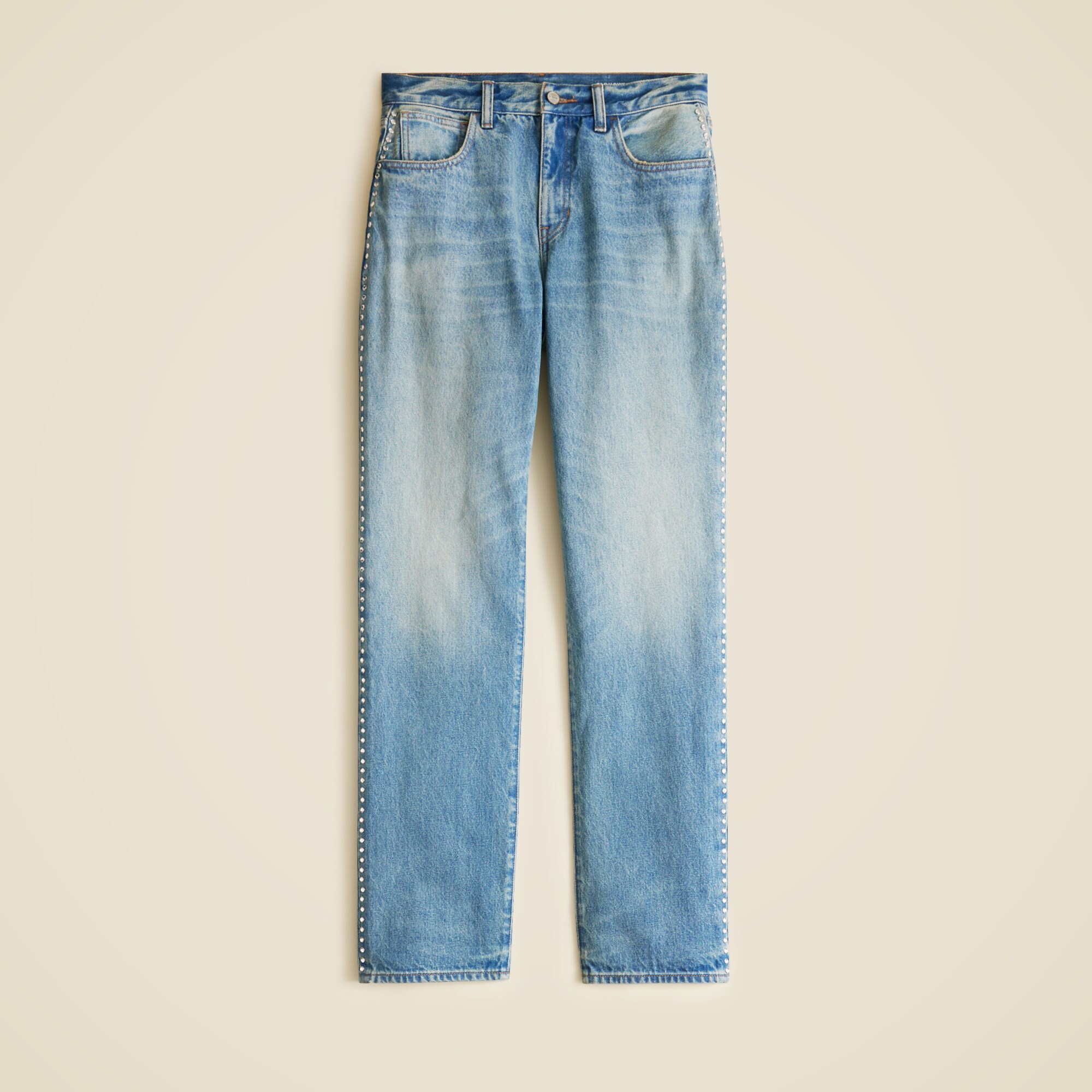 Slouchy jean with embellished side stripe