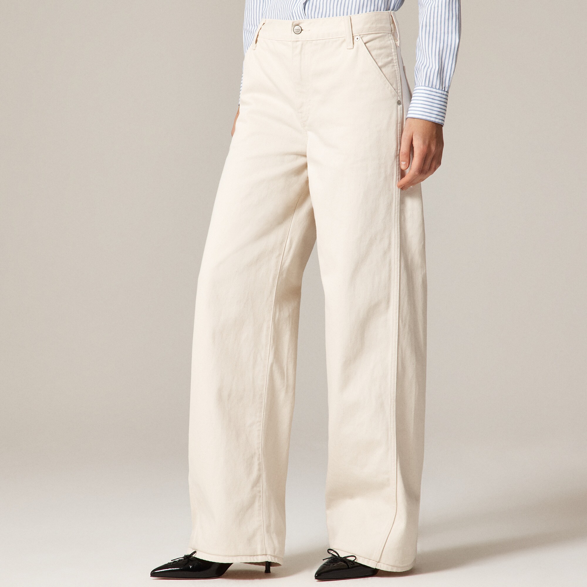 Utility low-rise wide-leg jean