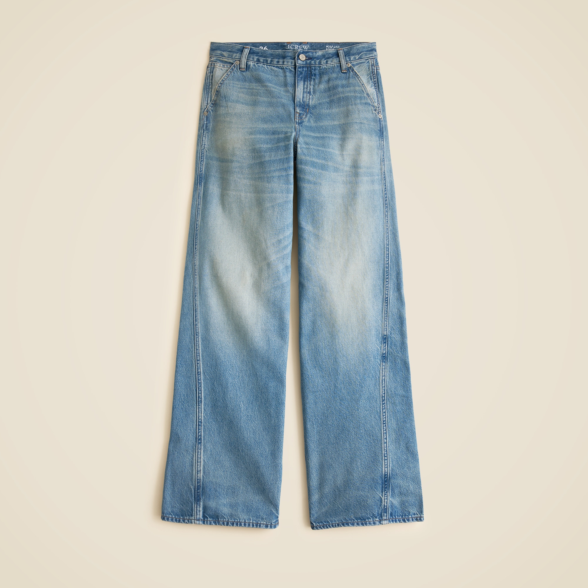 Utility low-rise wide-leg jean