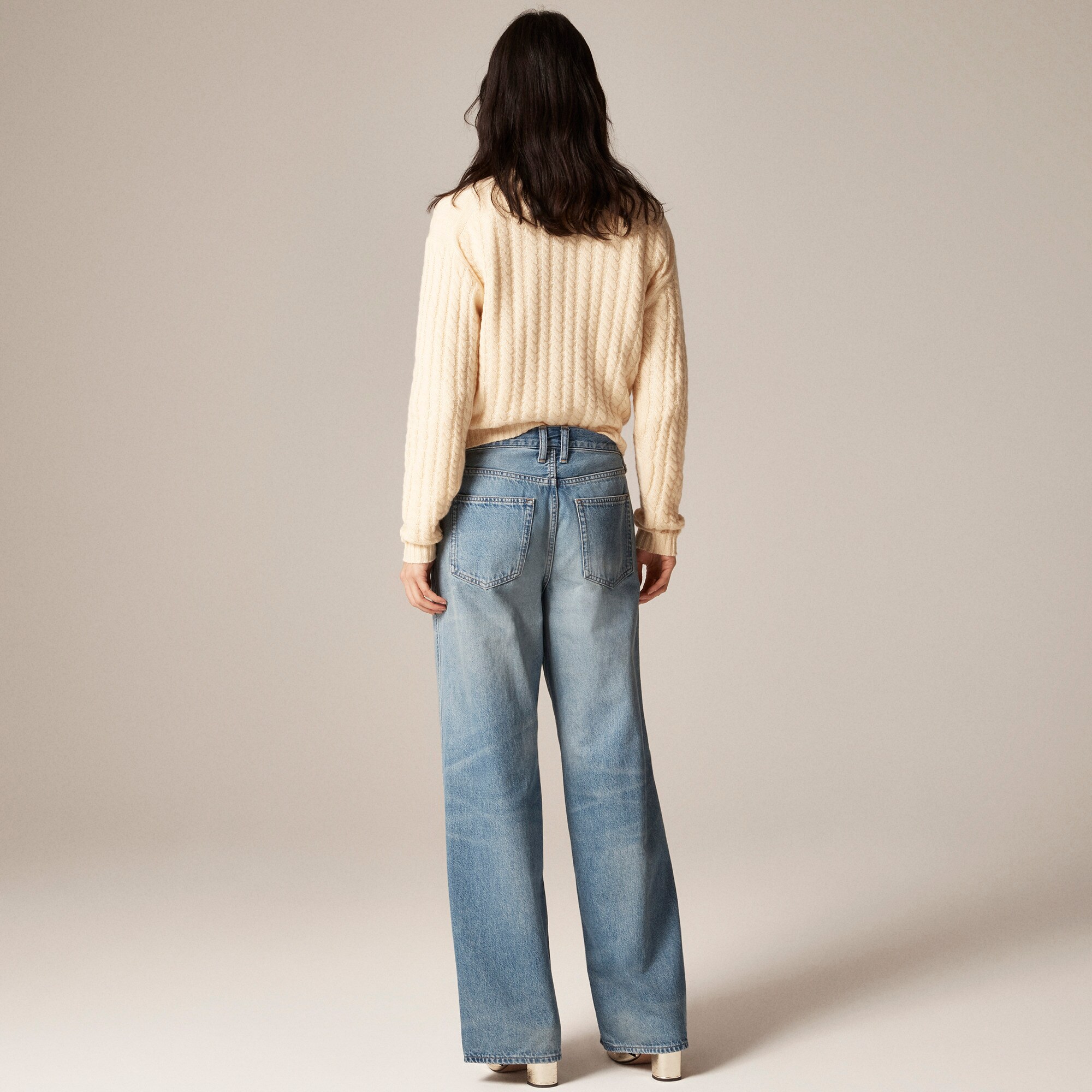 Utility low-rise wide-leg jean