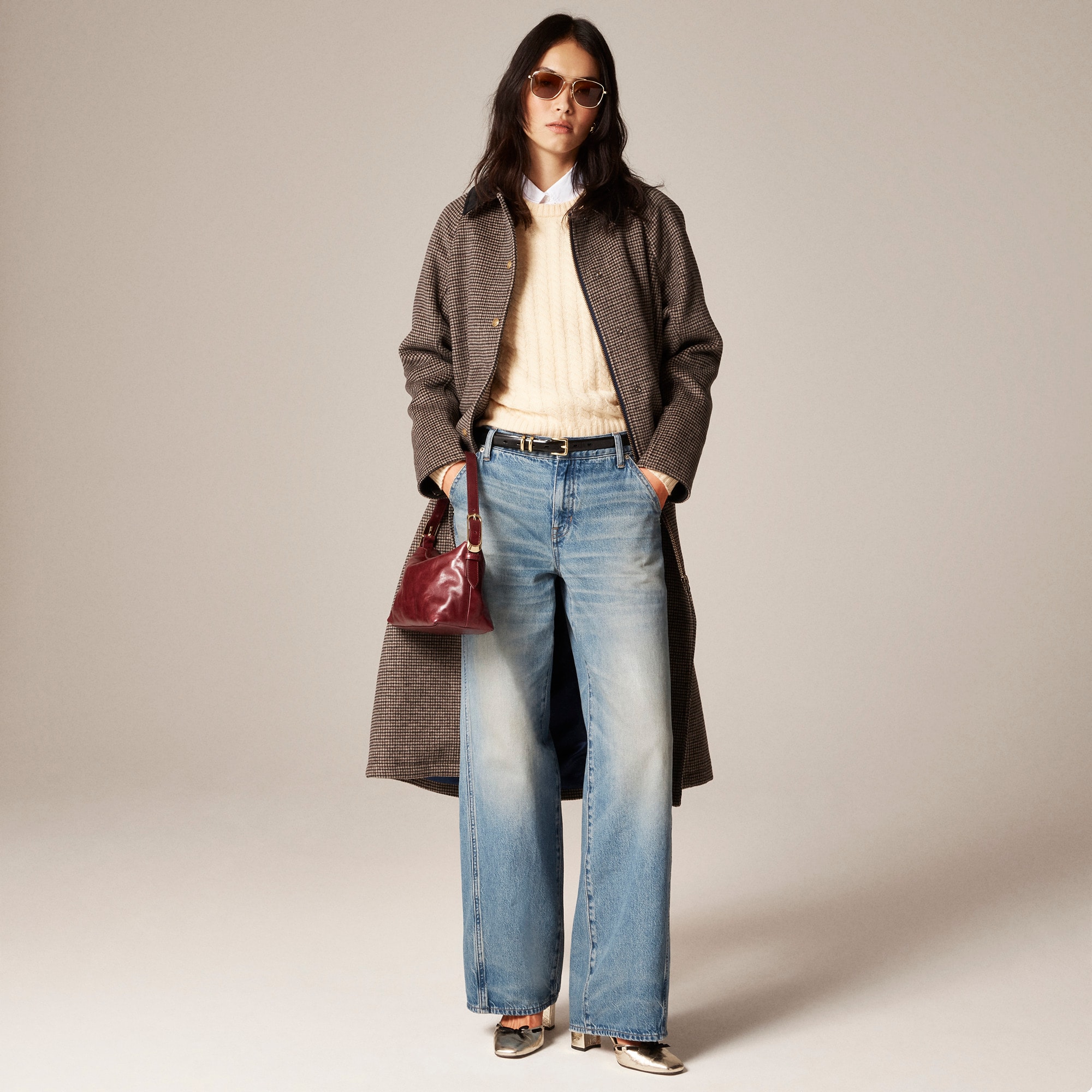 womens Utility low-rise wide-leg jean