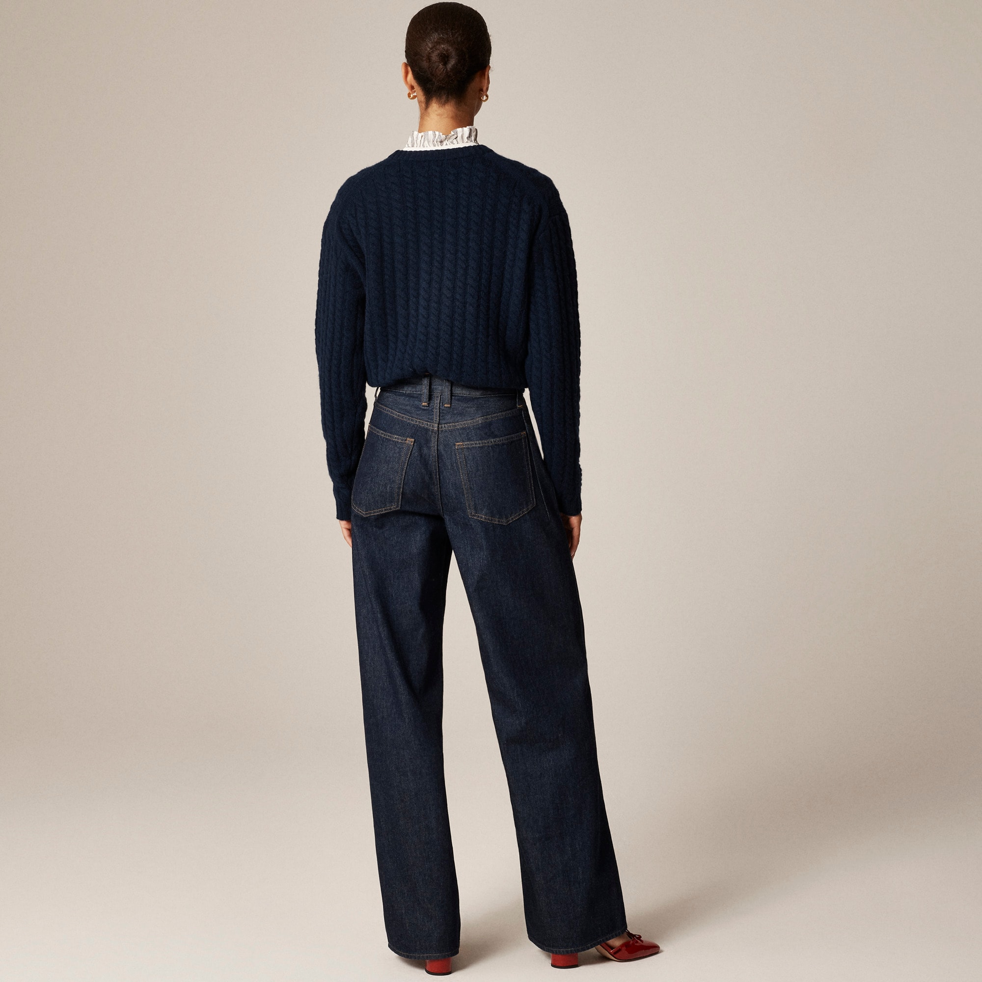 Utility low-rise wide-leg jean in Rinse wash