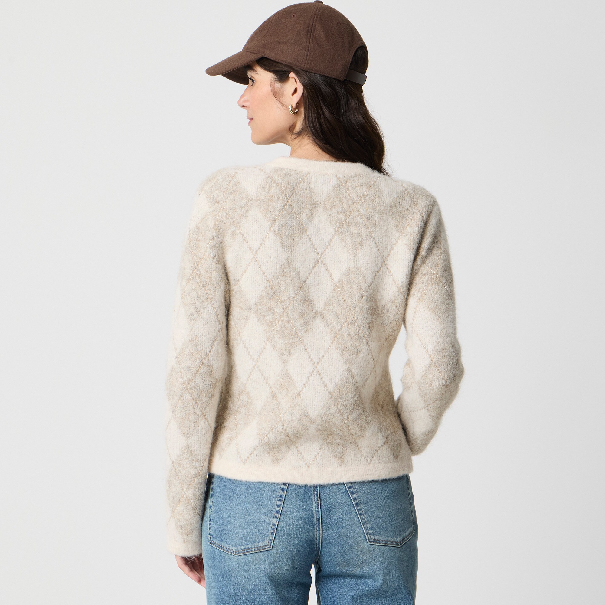 Argyle cardigan sweater