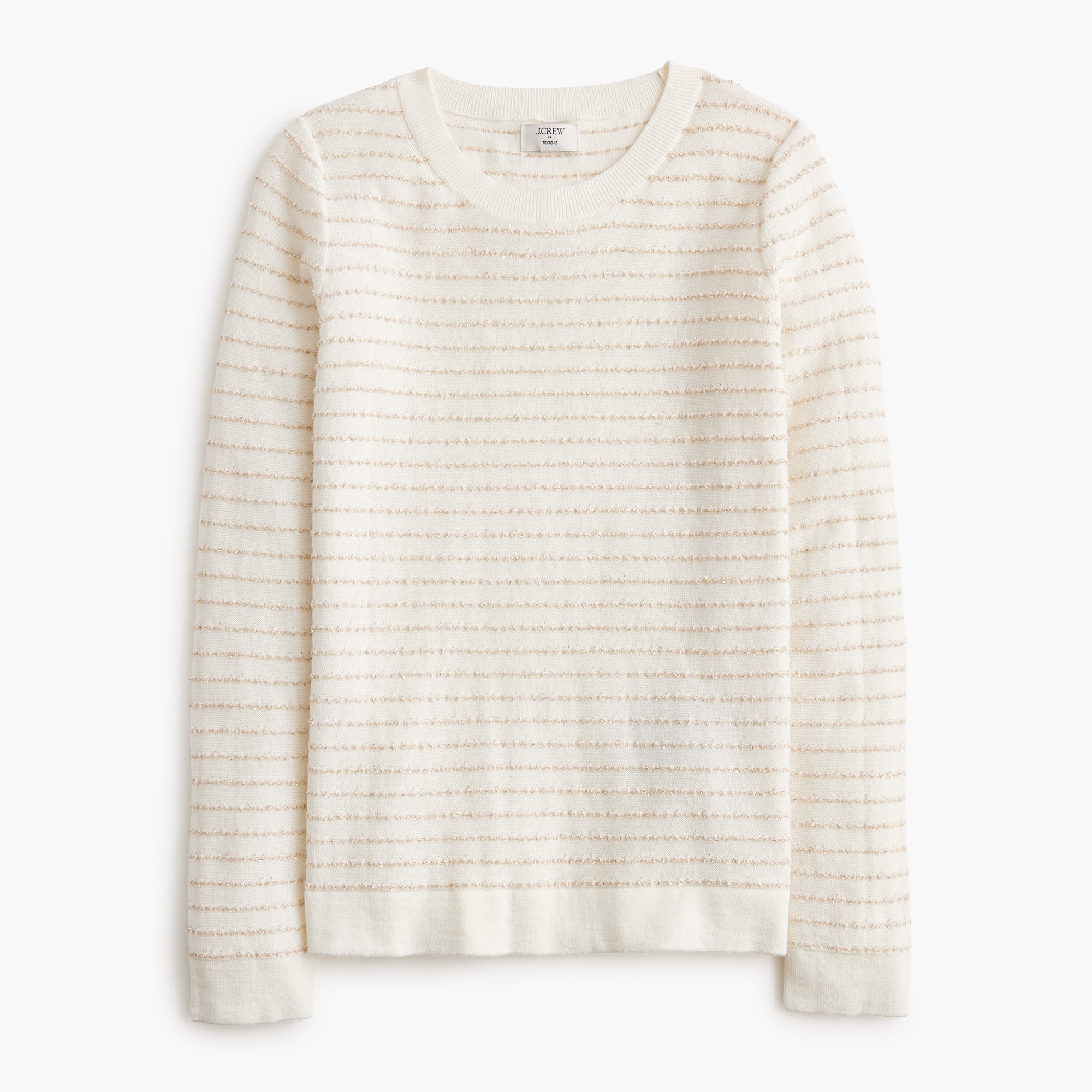 womens Metallic-stripe Teddie sweater
