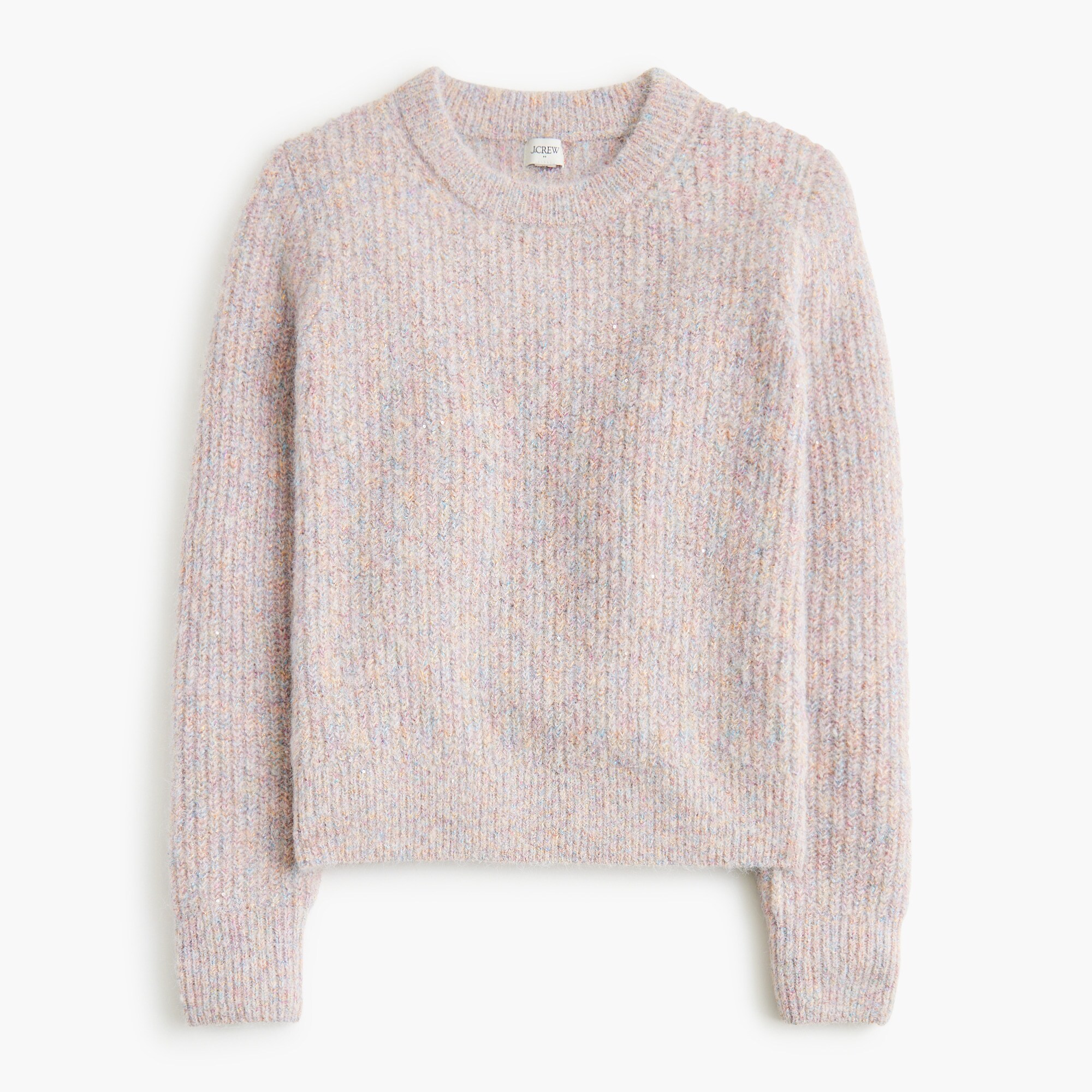 Metallic sequin crewneck sweater