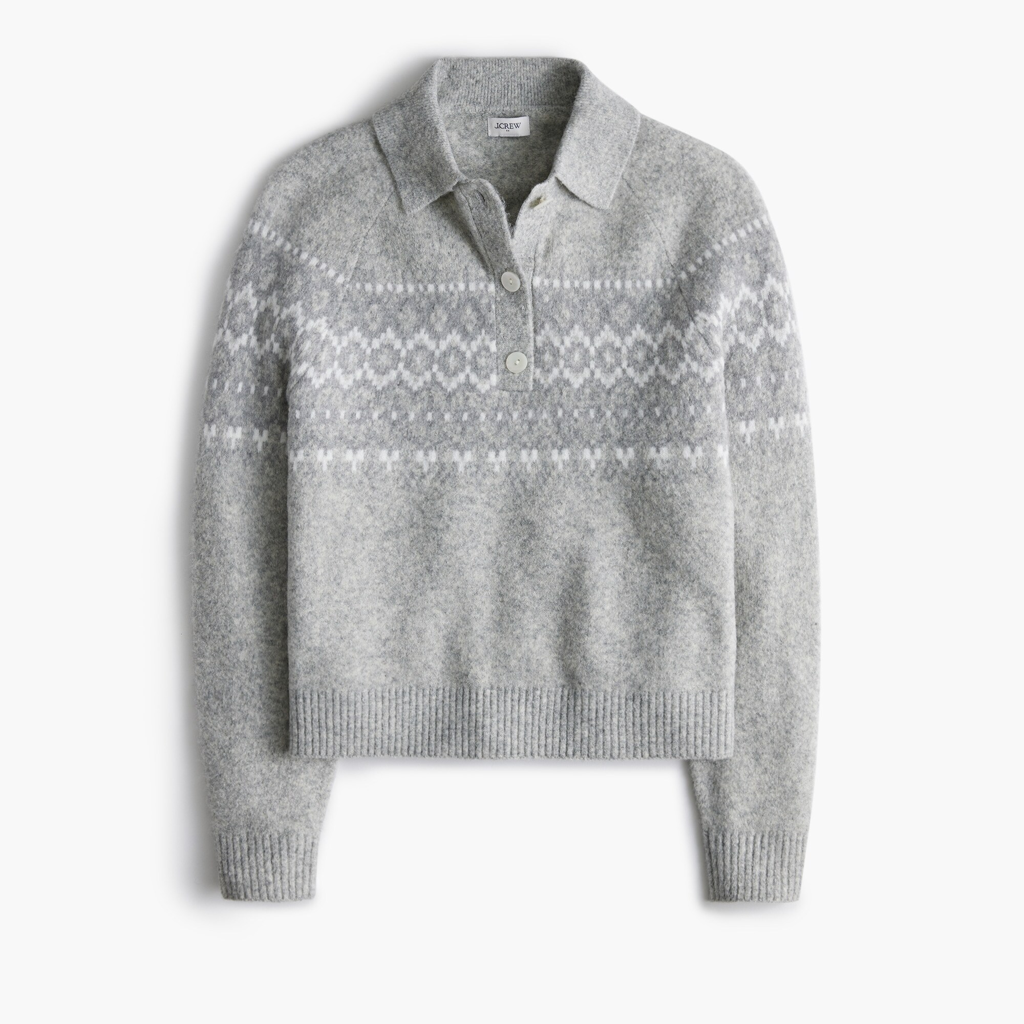  Fair Isle sweater-polo in extra-soft yarn