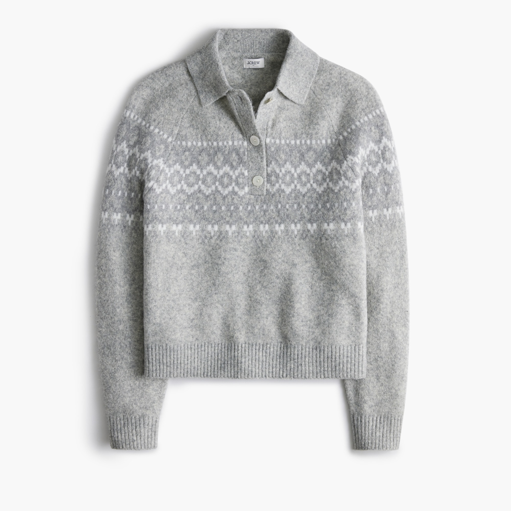 Fair Isle sweater-polo in extra-soft yarn