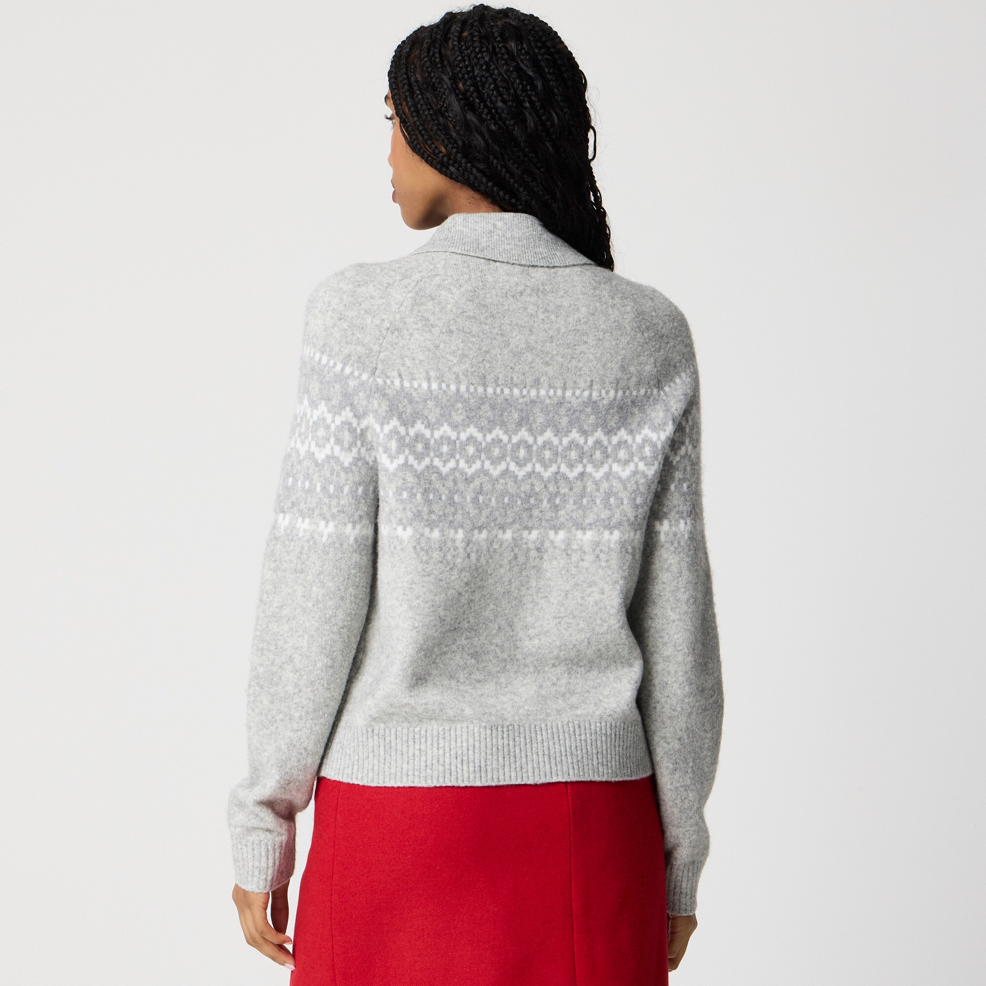 Fair Isle sweater-polo in extra-soft yarn