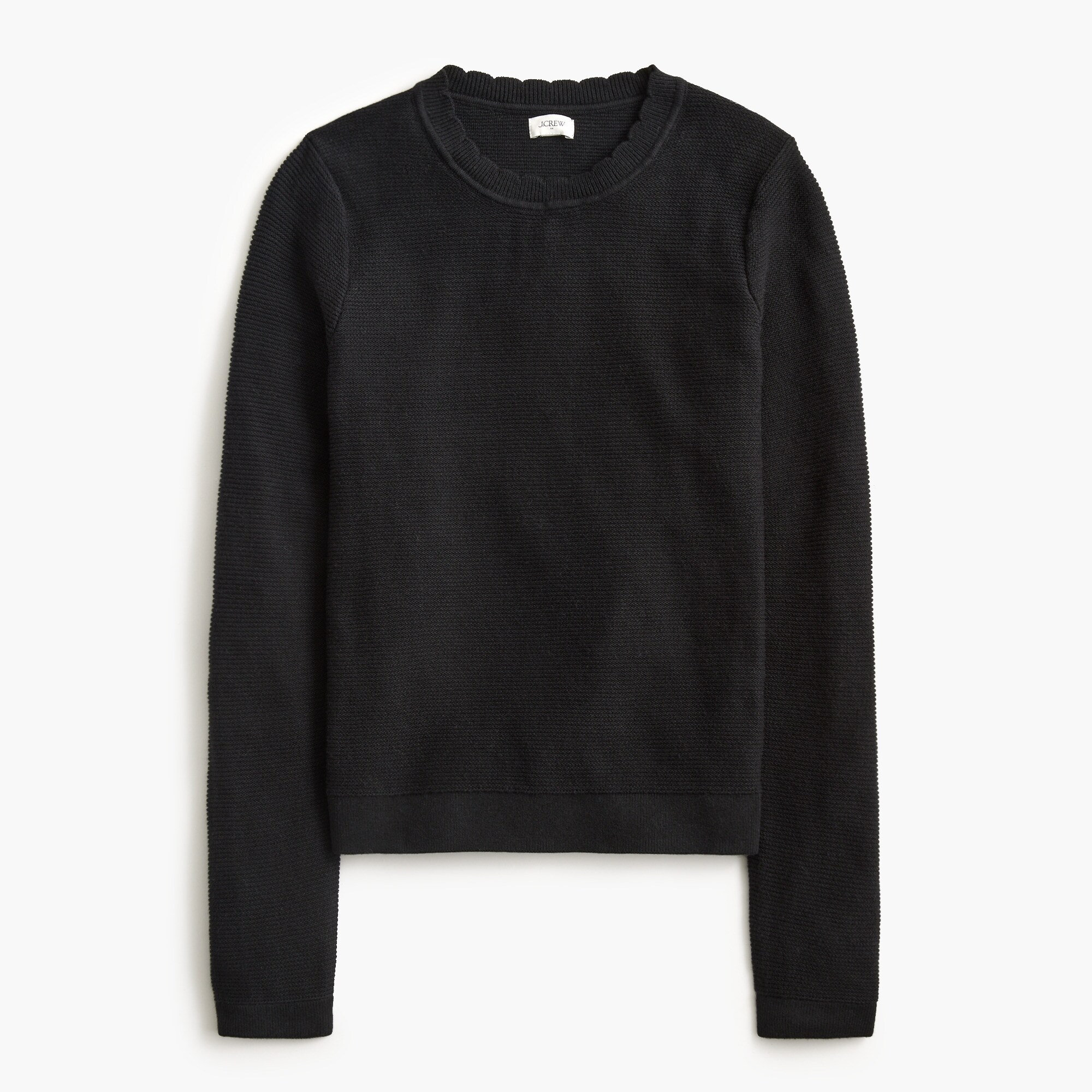 womens Scalloped crewneck sweater