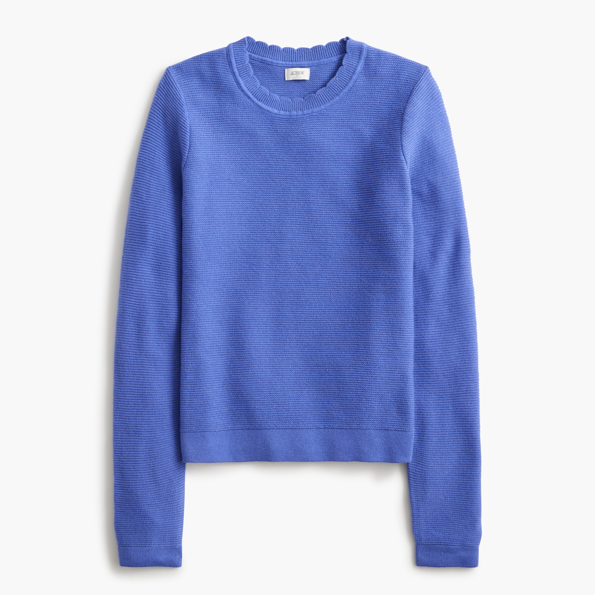  Scalloped crewneck sweater