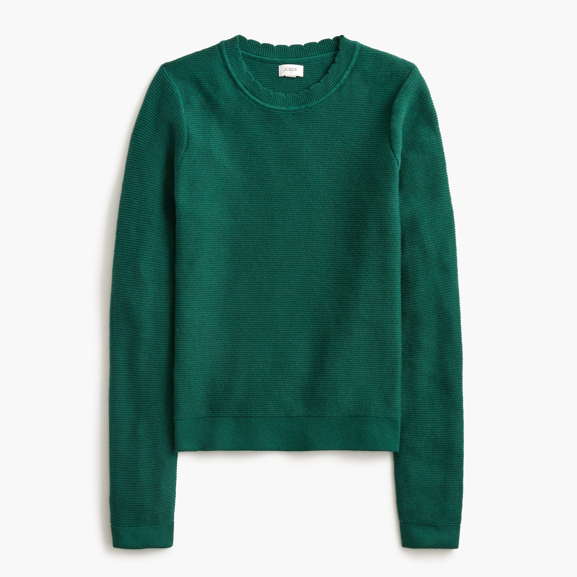 Scalloped crewneck sweater